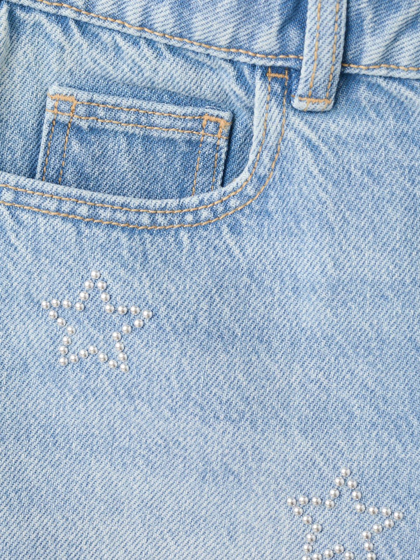 mango-girls-rhinestone-star-denim-shorts-bluedetail