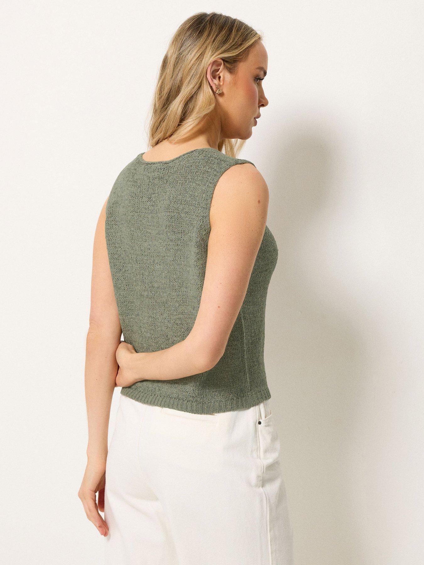 Image 2 of 5 of Long Tall Sally Tape Yarn Vest - Green