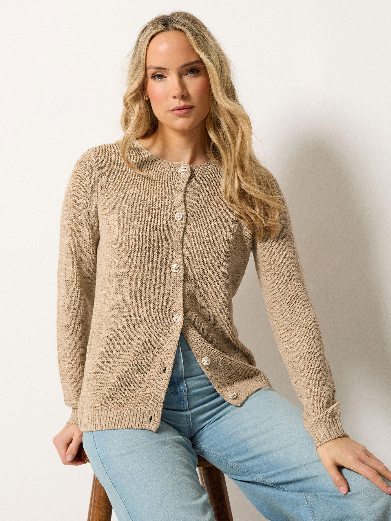Image 1 of 5 of Long Tall Sally Tape Yarn Cardigan - Cream
