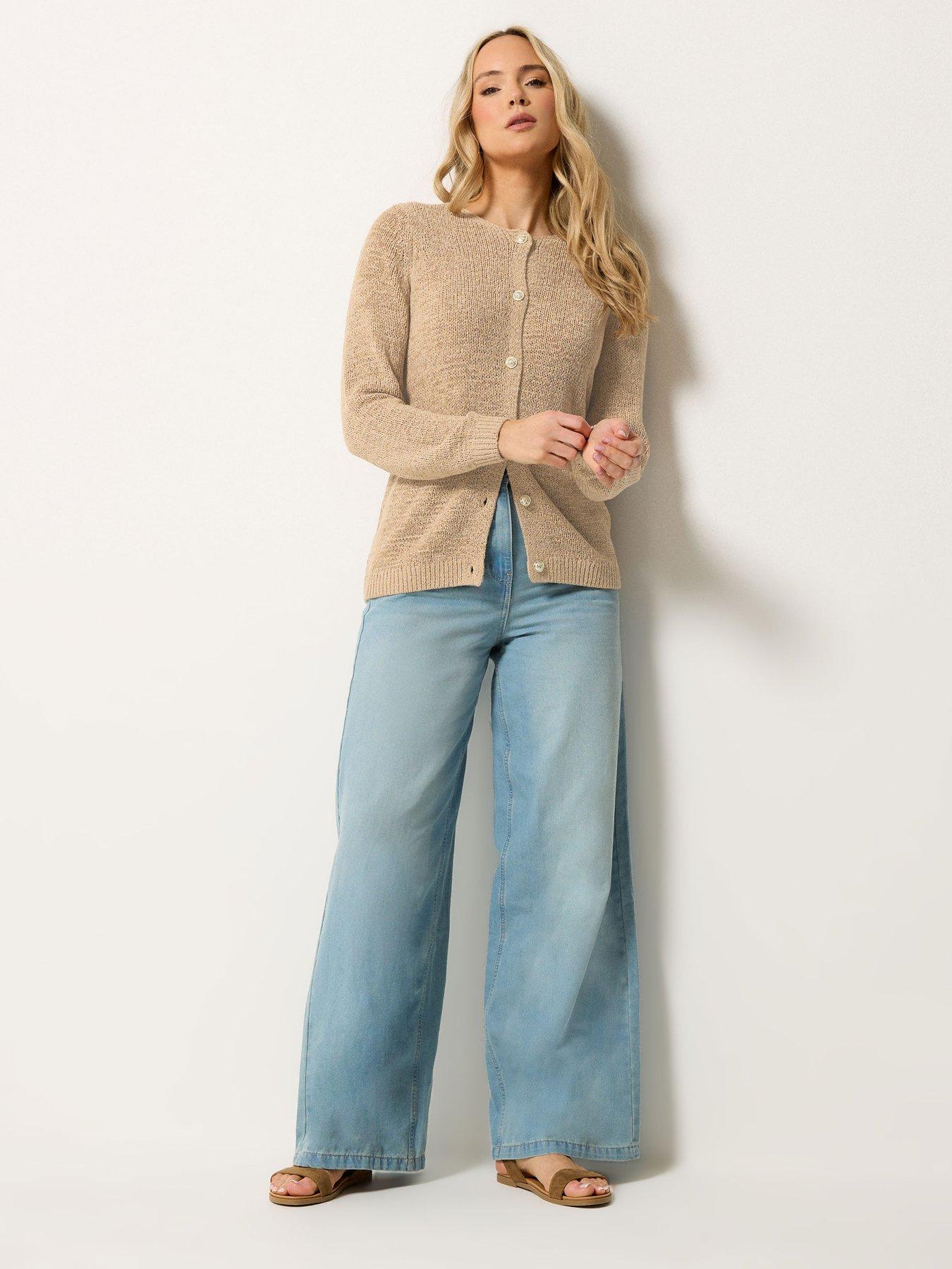 Image 3 of 5 of Long Tall Sally Tape Yarn Cardigan - Cream
