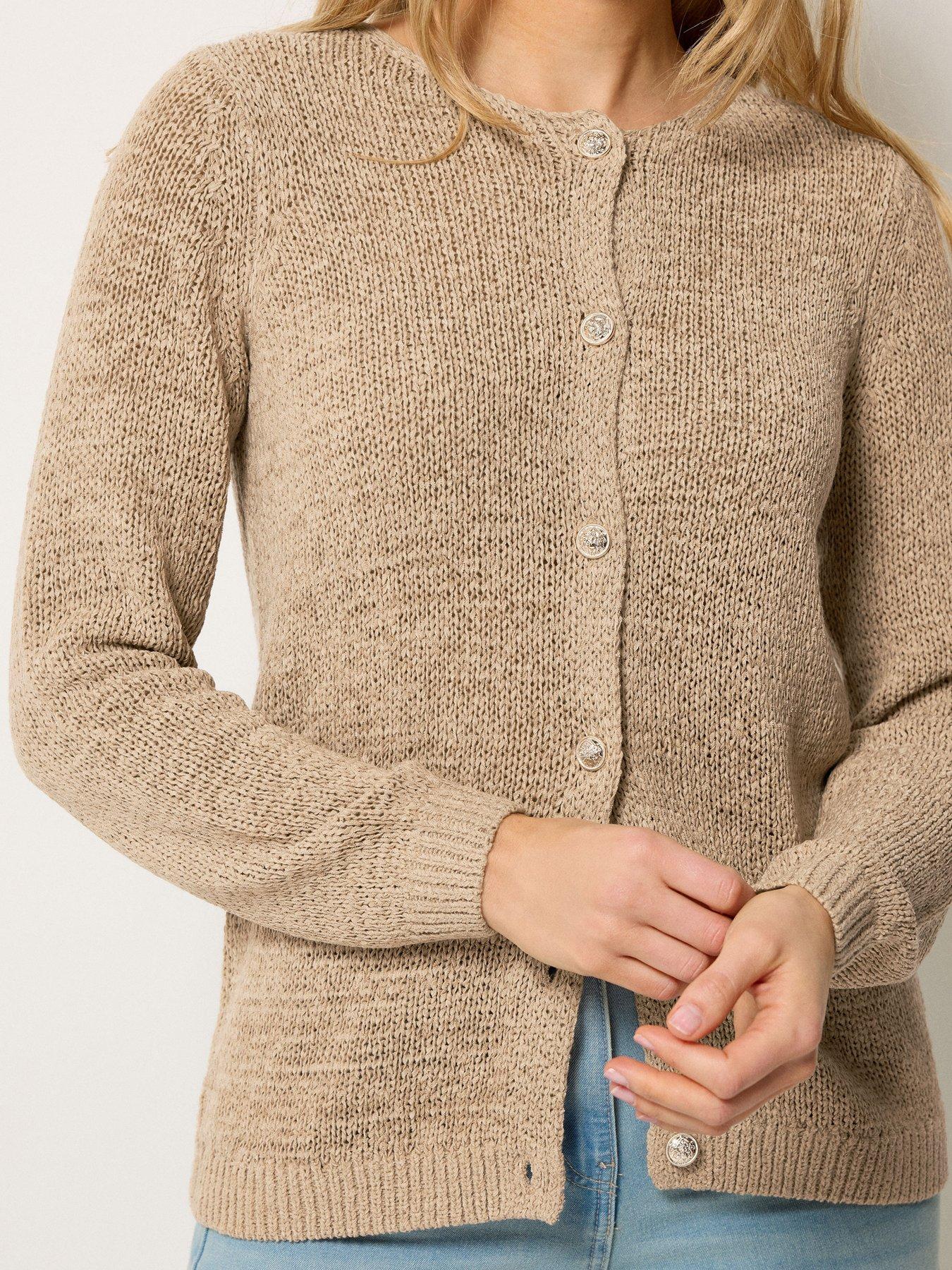 Image 4 of 5 of Long Tall Sally Tape Yarn Cardigan - Cream