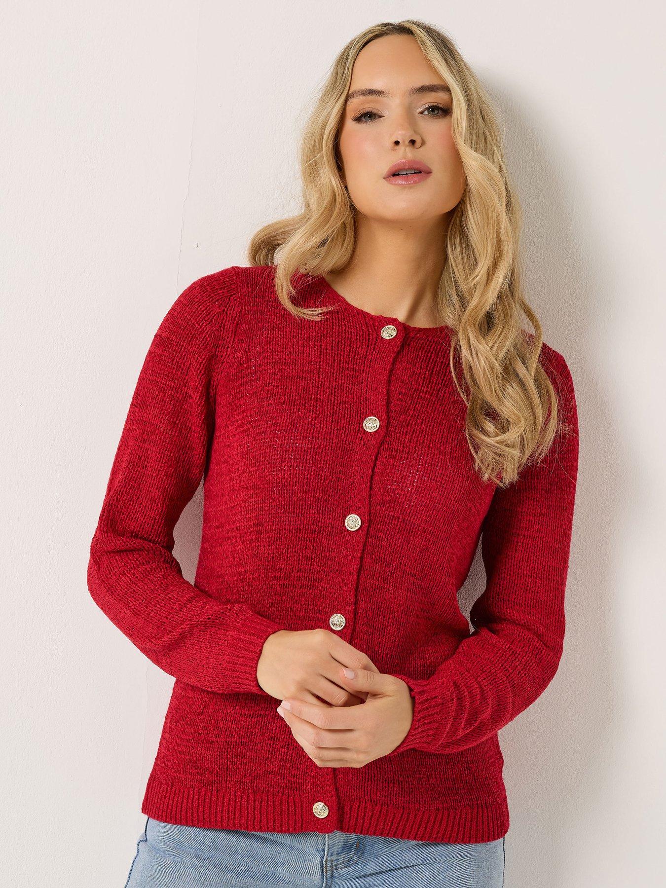 Long Tall Sally Tape Yarn Cardigan - Red
