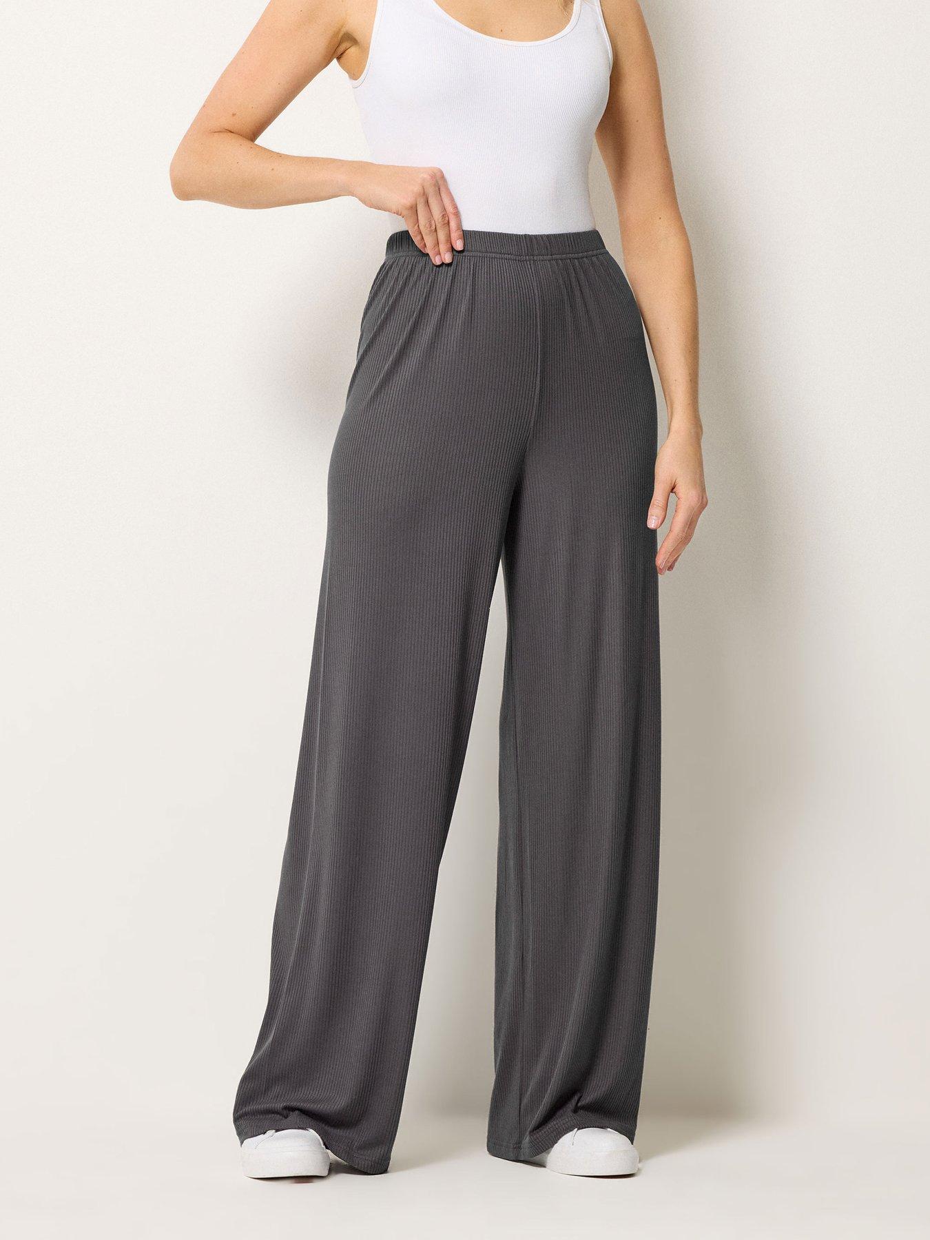 Long Tall Sally Tall Ribbed Wide Leg Trouser 34"