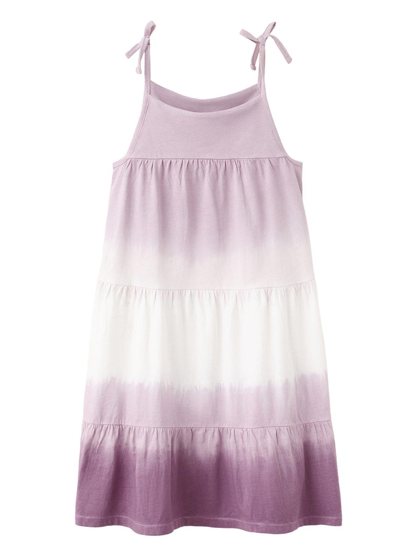 Mango Girls Jersey Tie Dye Dress - Purple