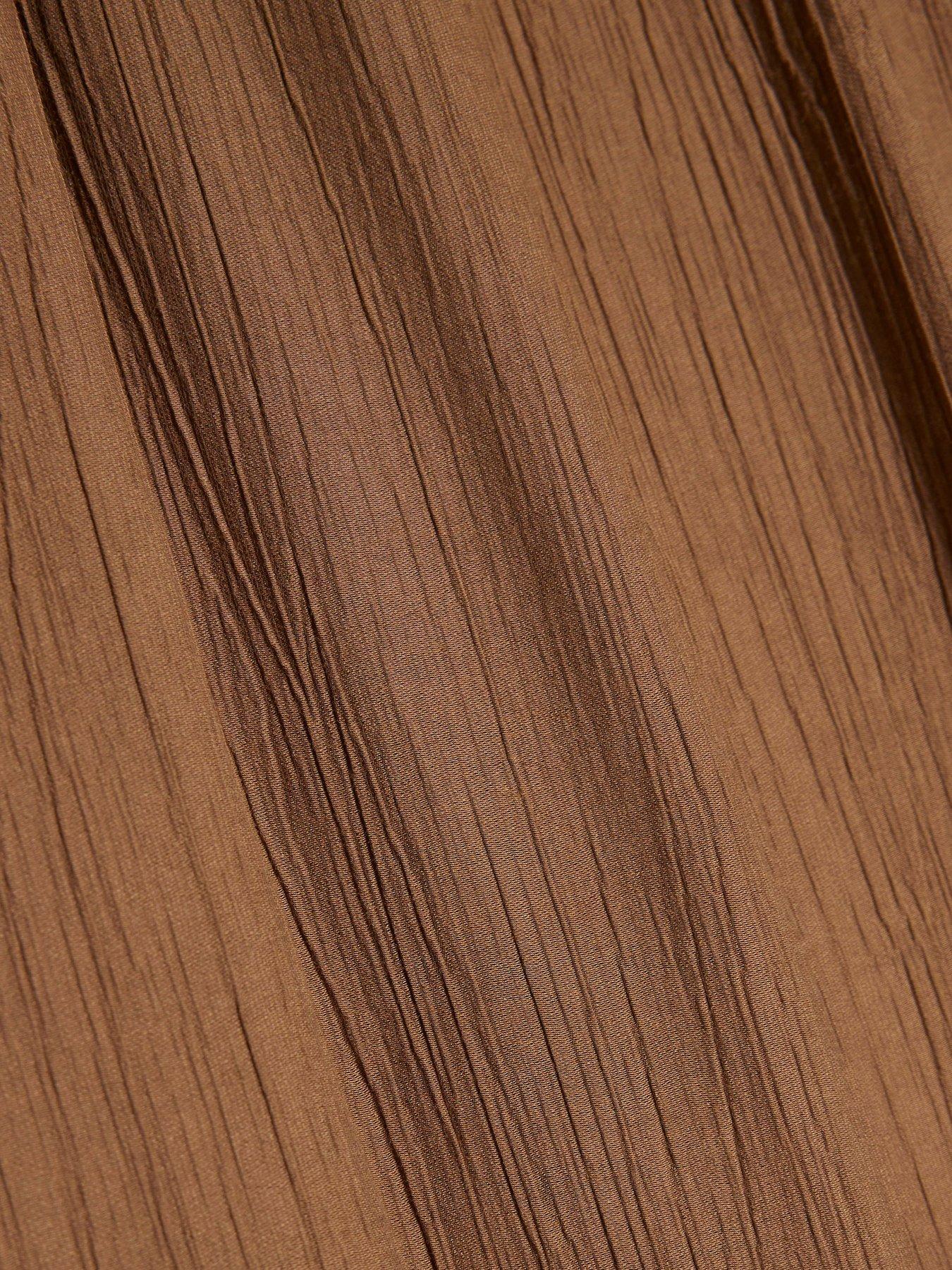 Image 6 of 6 of River Island Textured Wide Leg Trouser - Brown