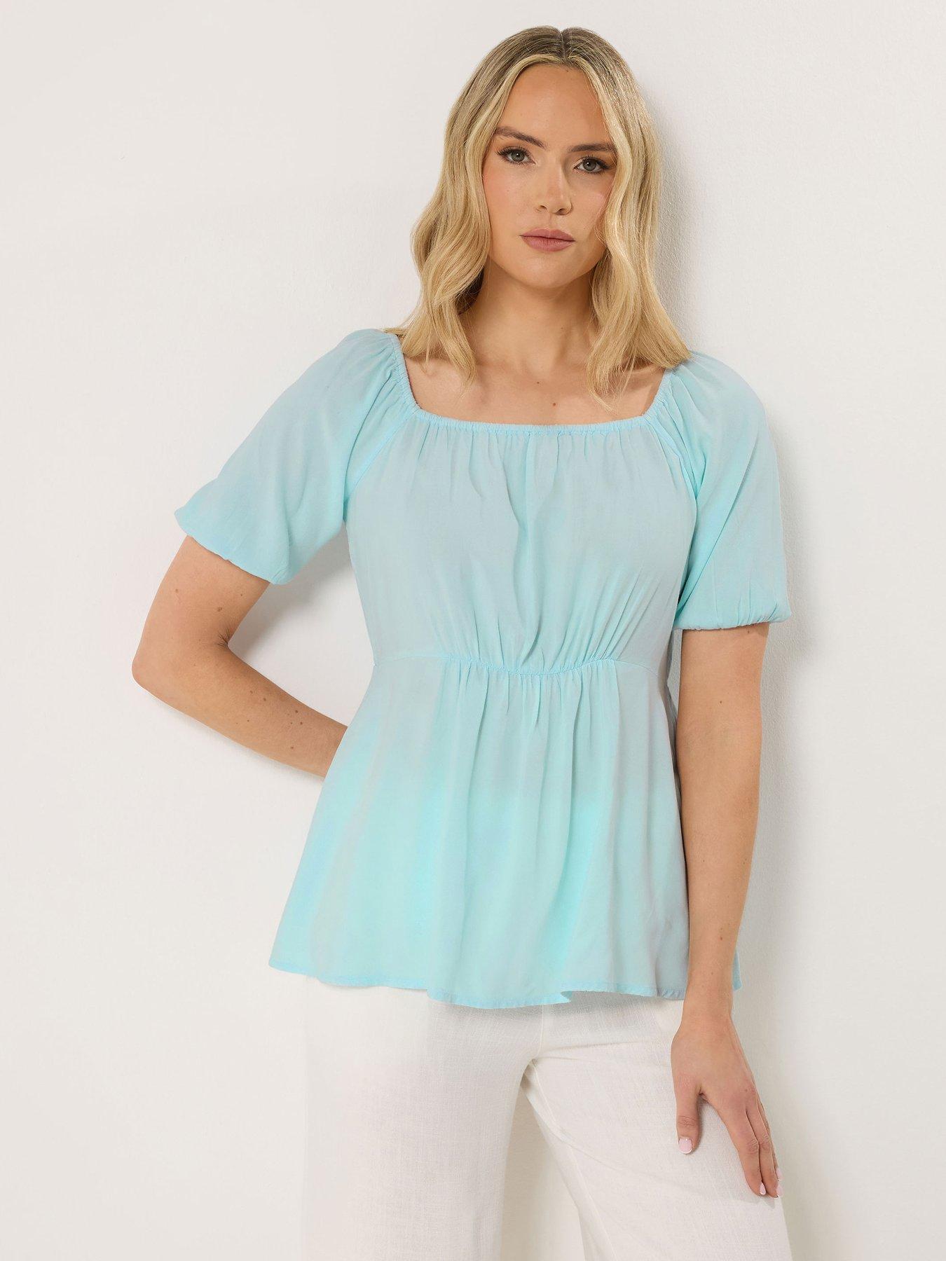 Long Tall Sally Square Neck Blouse - Blue
