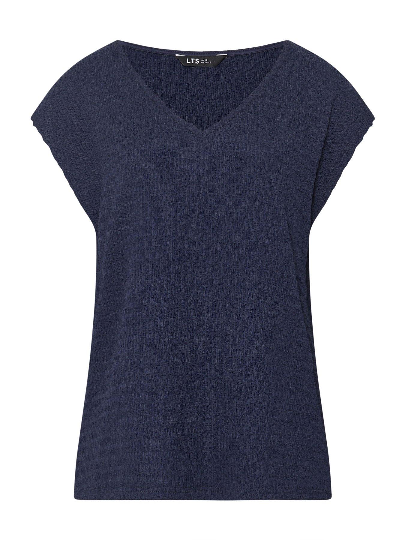 long-tall-sally-bubble-textured-sleeve-t-shirt-bluedetail