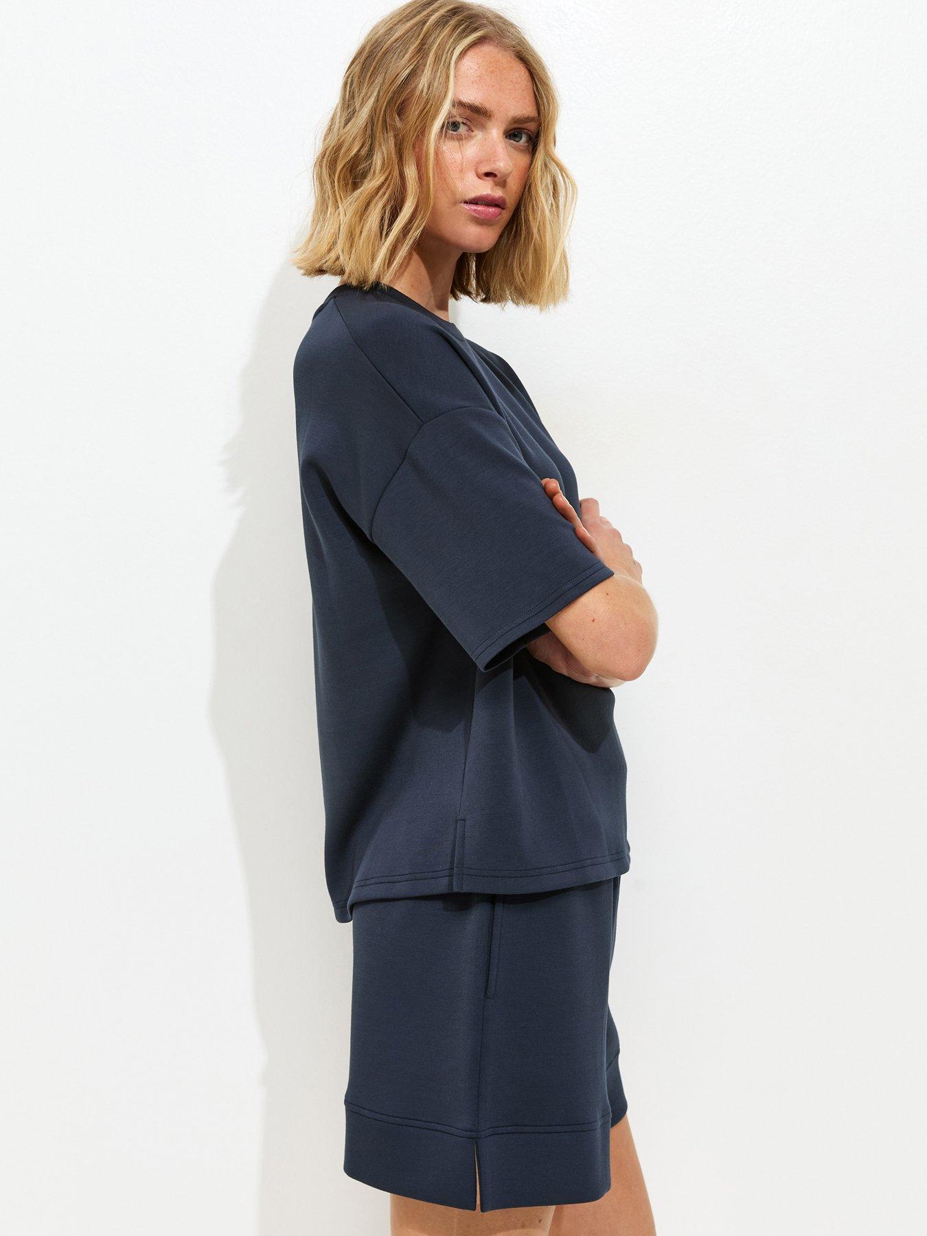 Image 5 of 7 of New Look Premium Navy Co-Ord Jersey Shorts - Blue