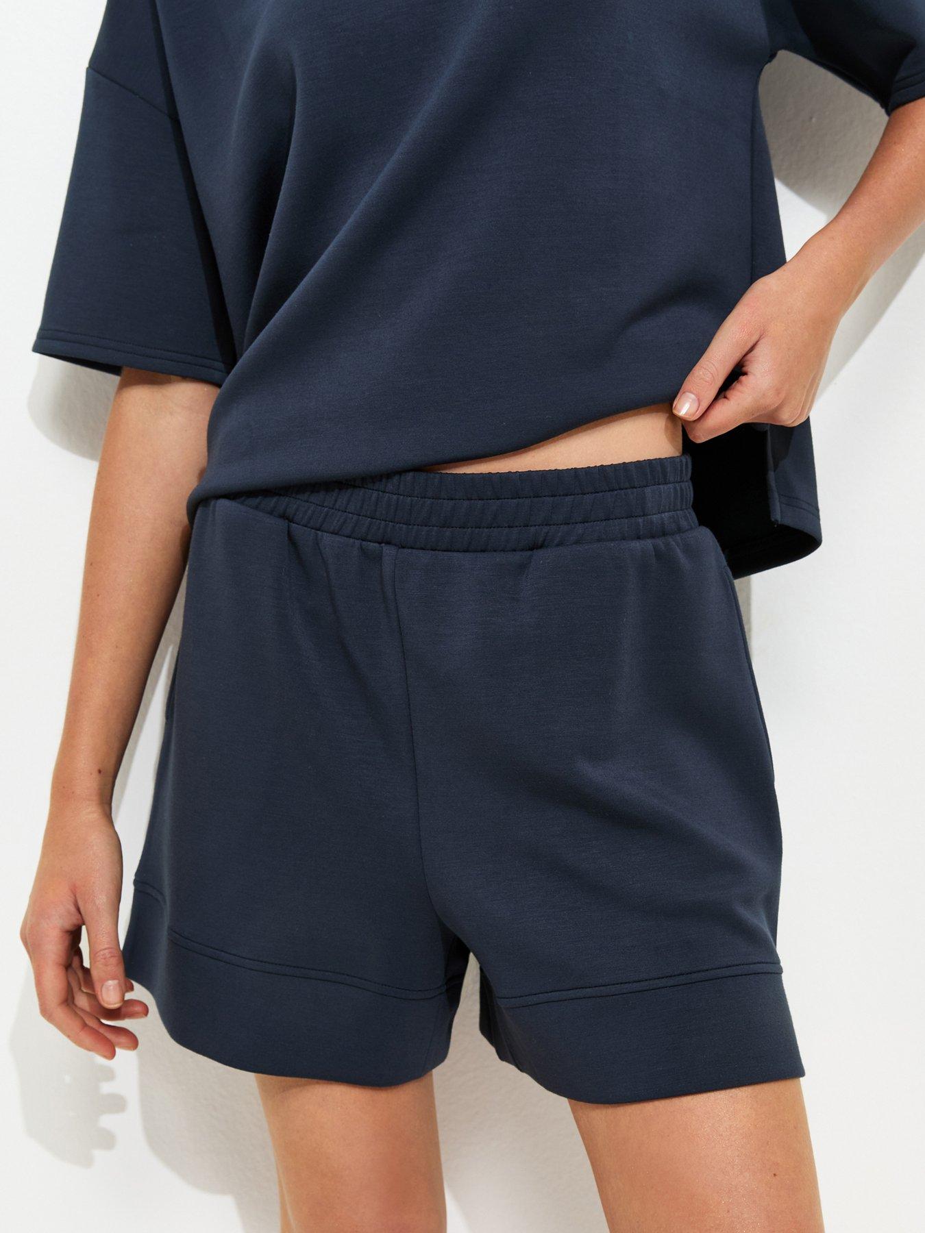 Image 6 of 7 of New Look Premium Navy Co-Ord Jersey Shorts - Blue