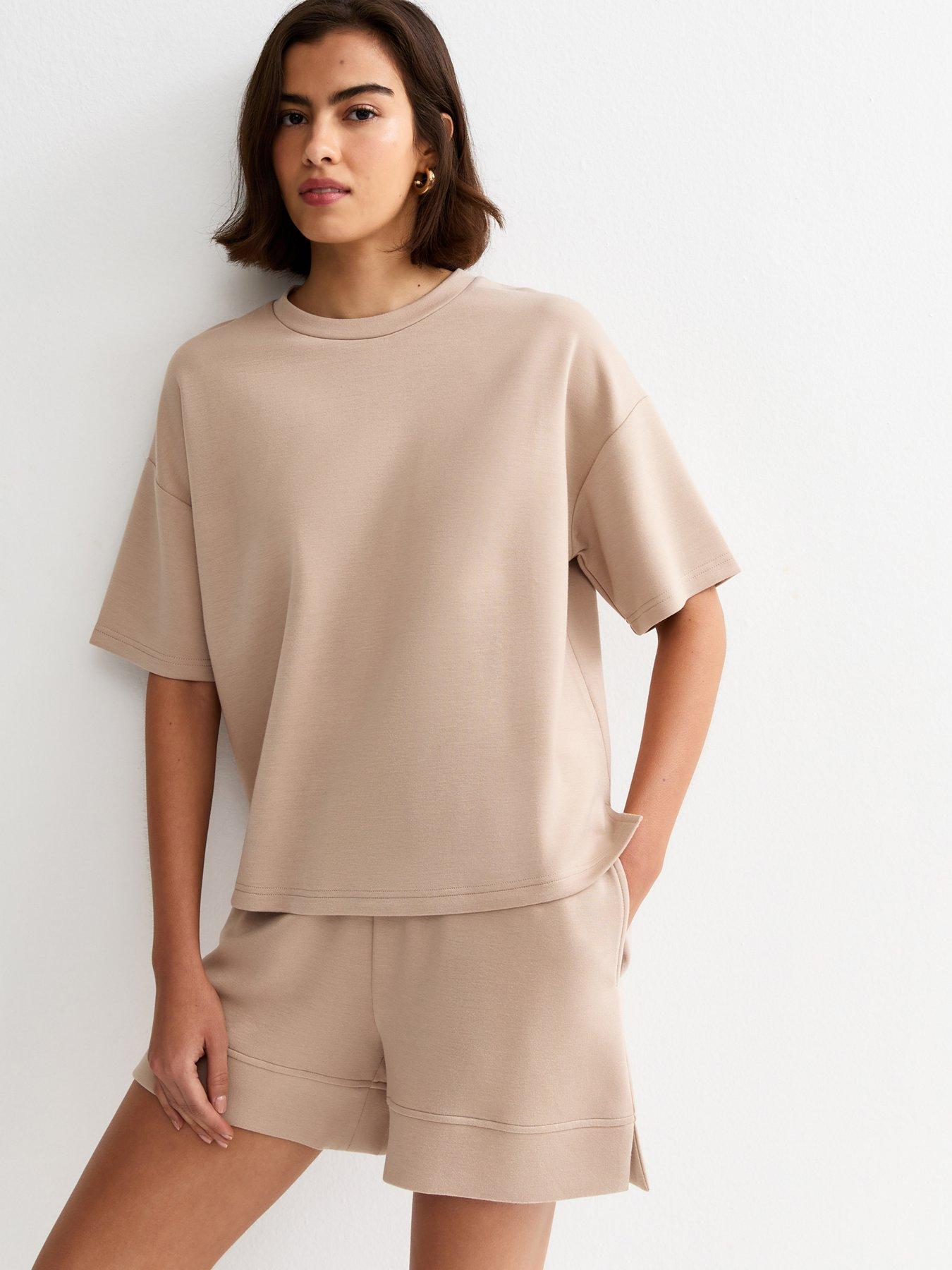 new-look-premium-mink-side-split-co-ord-shortsfront