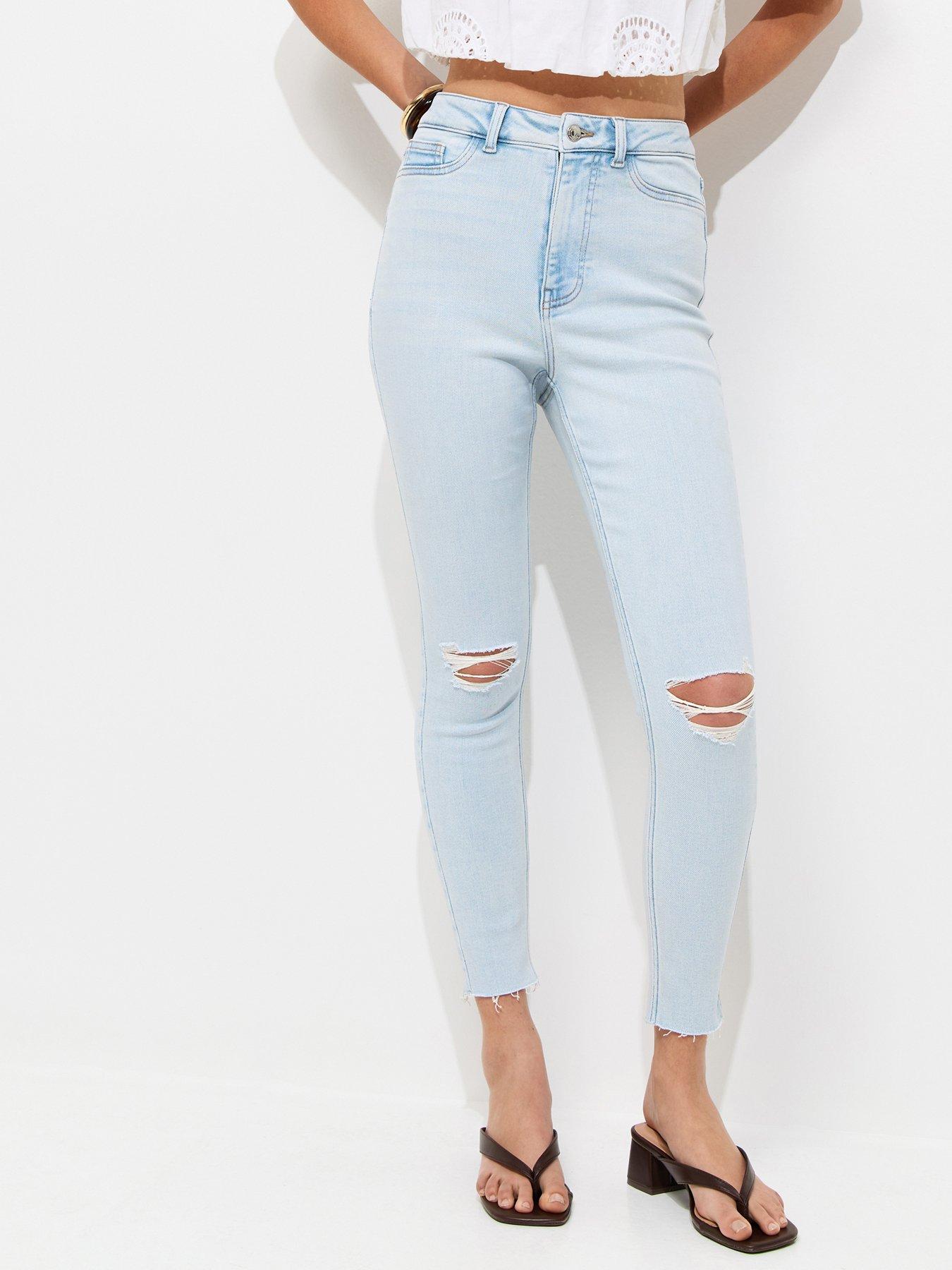 New Look Hallie Ripped Skinny Jeans - Blue