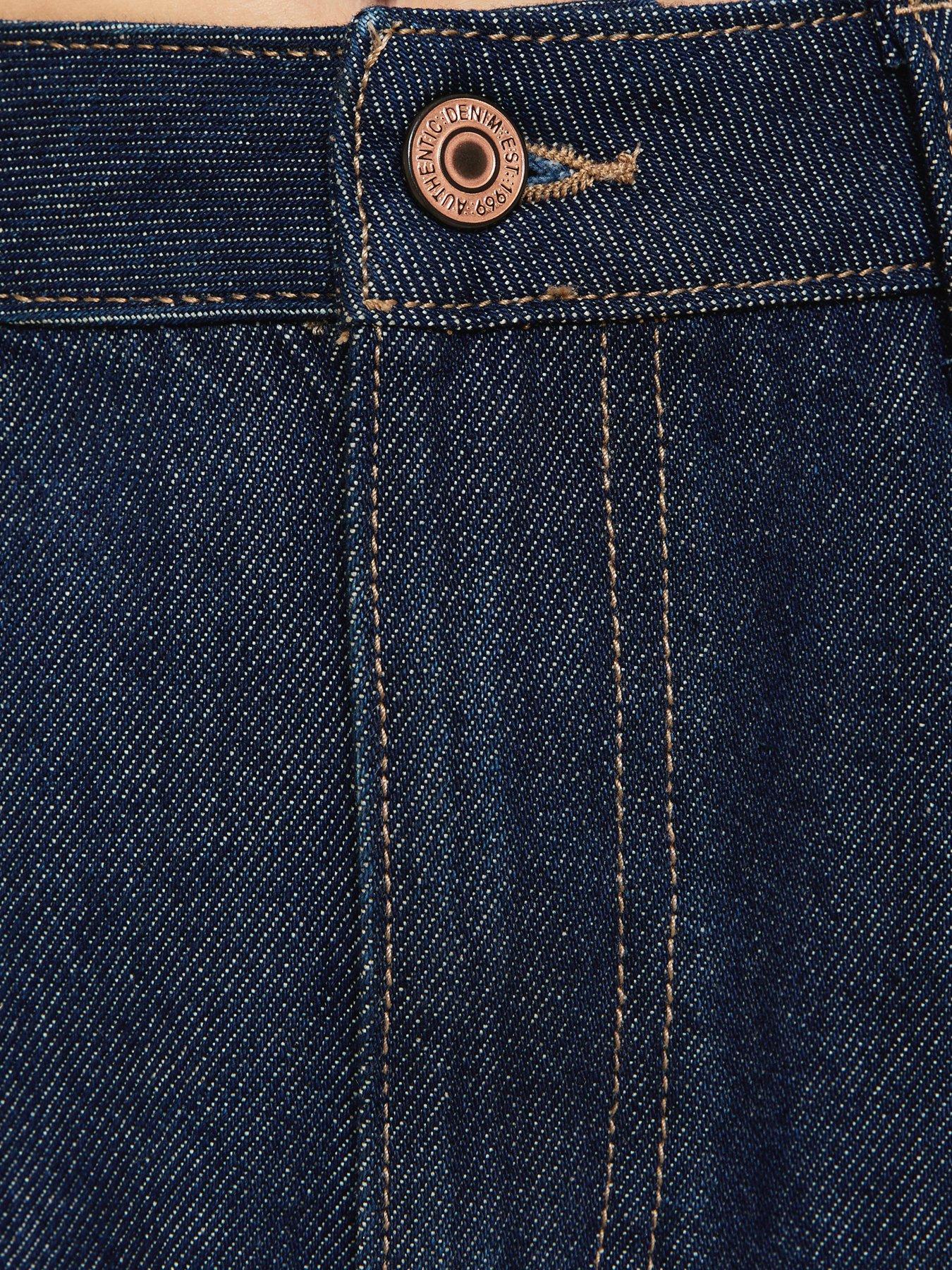 Image 5 of 5 of New Look Navy Denim A-Line Mini Skirt - Blue