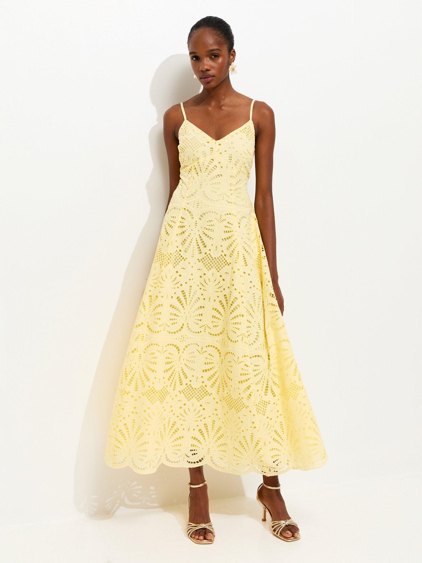 Image 1 of 5 of New Look Occ Cutwrk Lace Insrt Strppy Midi