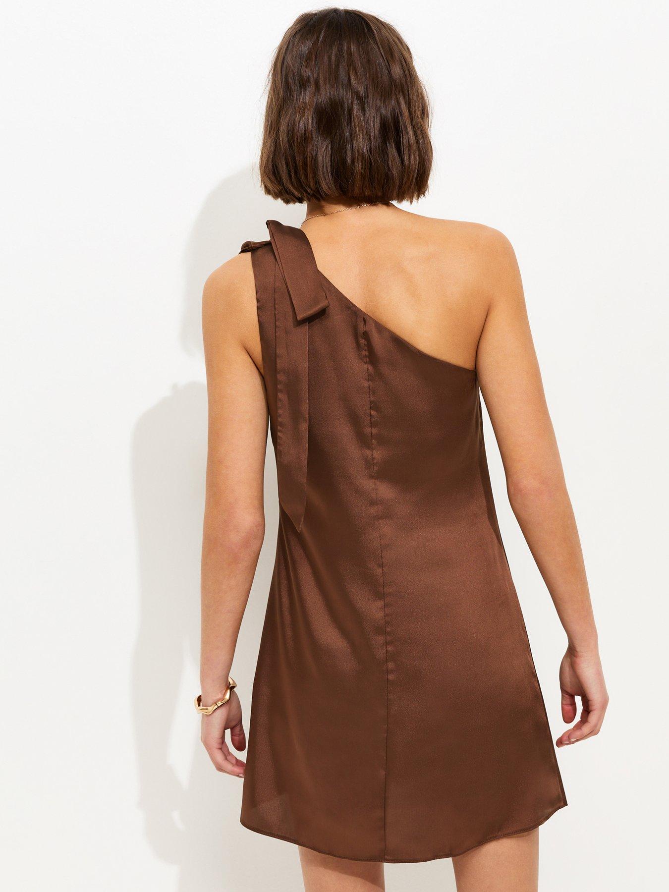 new-look-satin-one-shoulder-mini-dress-dark-brownstillFront