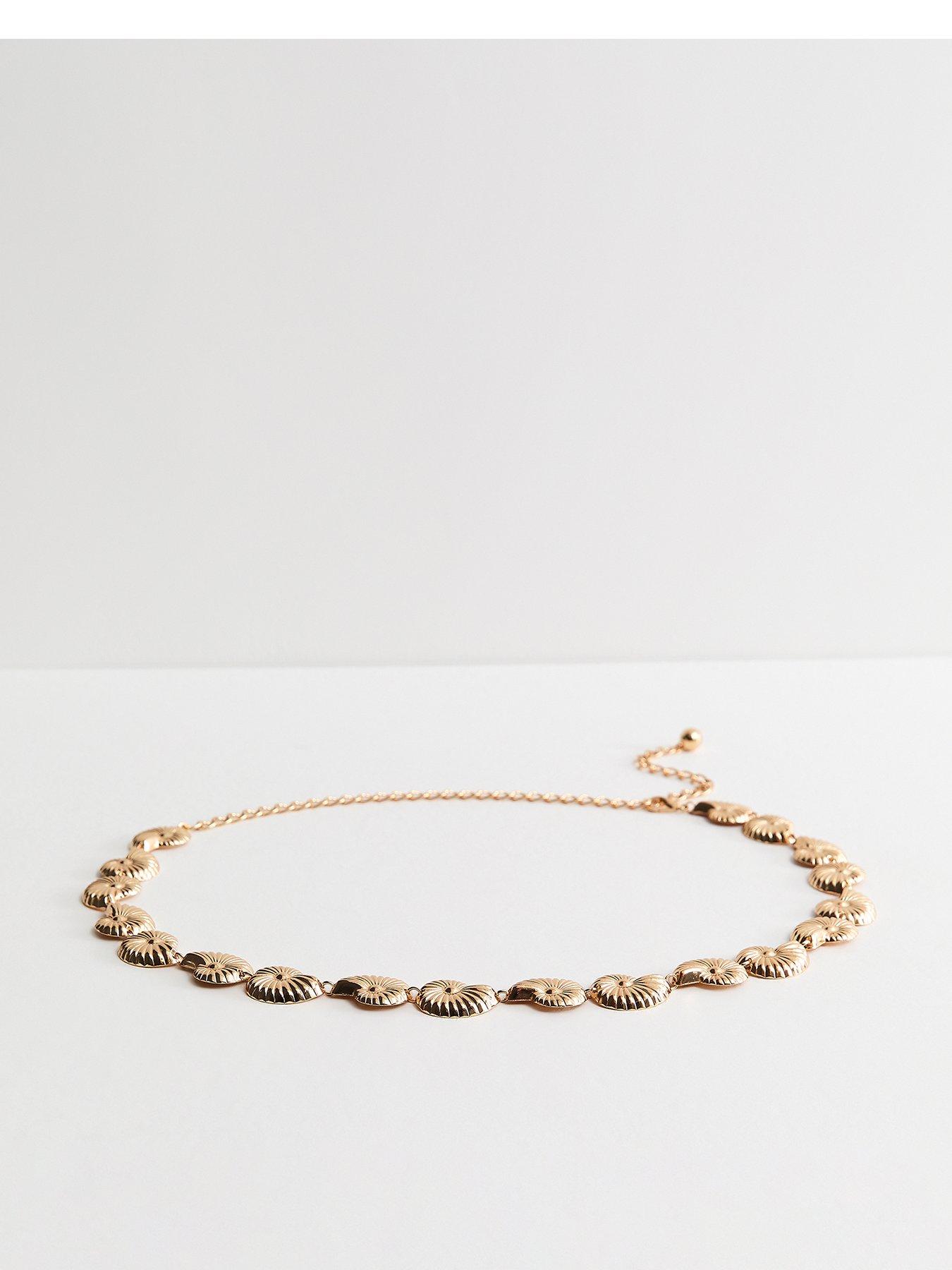 New Look Tone Seashell Chain Belt - Gold