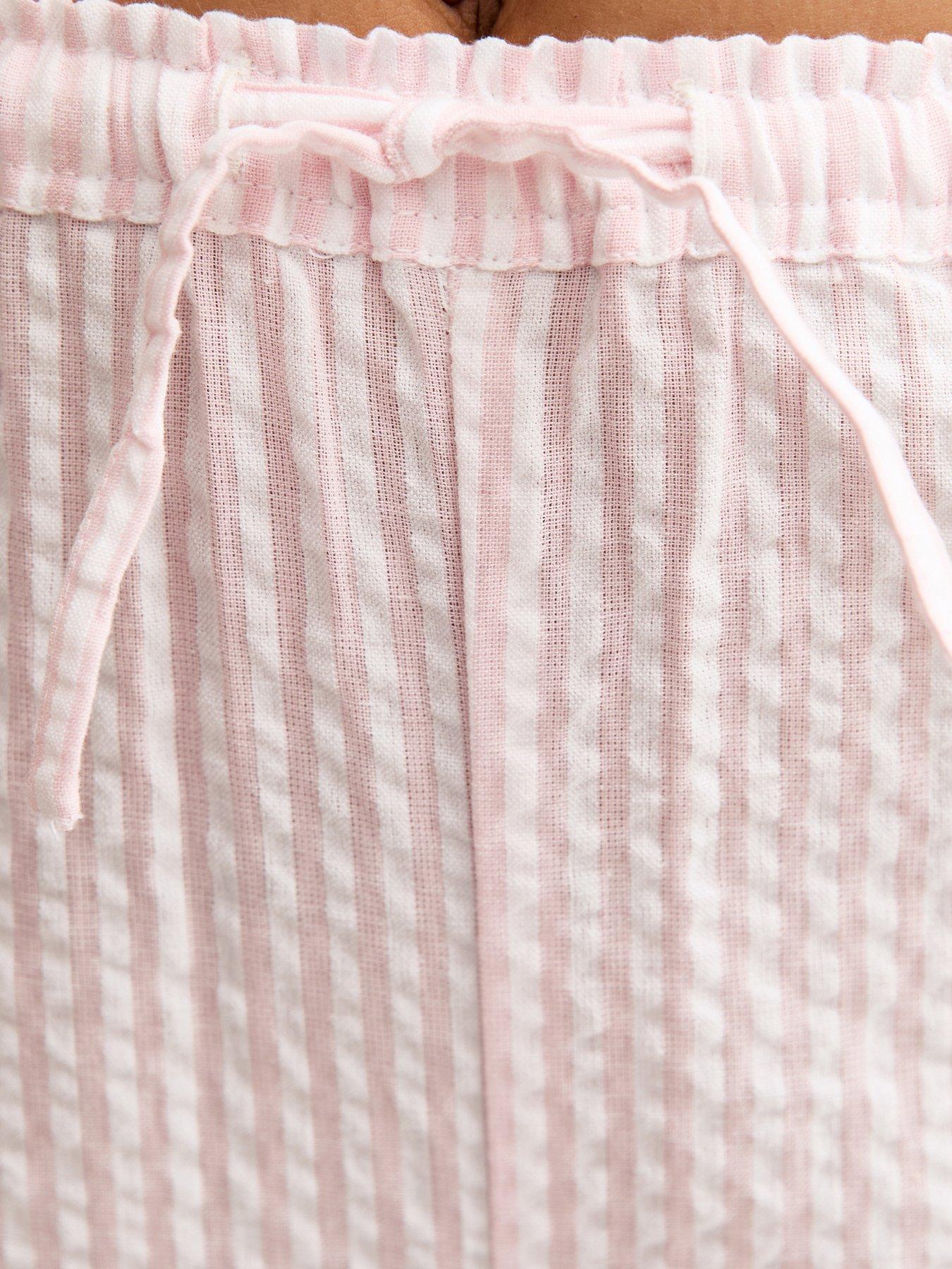 Image 5 of 5 of New Look 915 Girls Stripe Seersucker Trousers - Pink