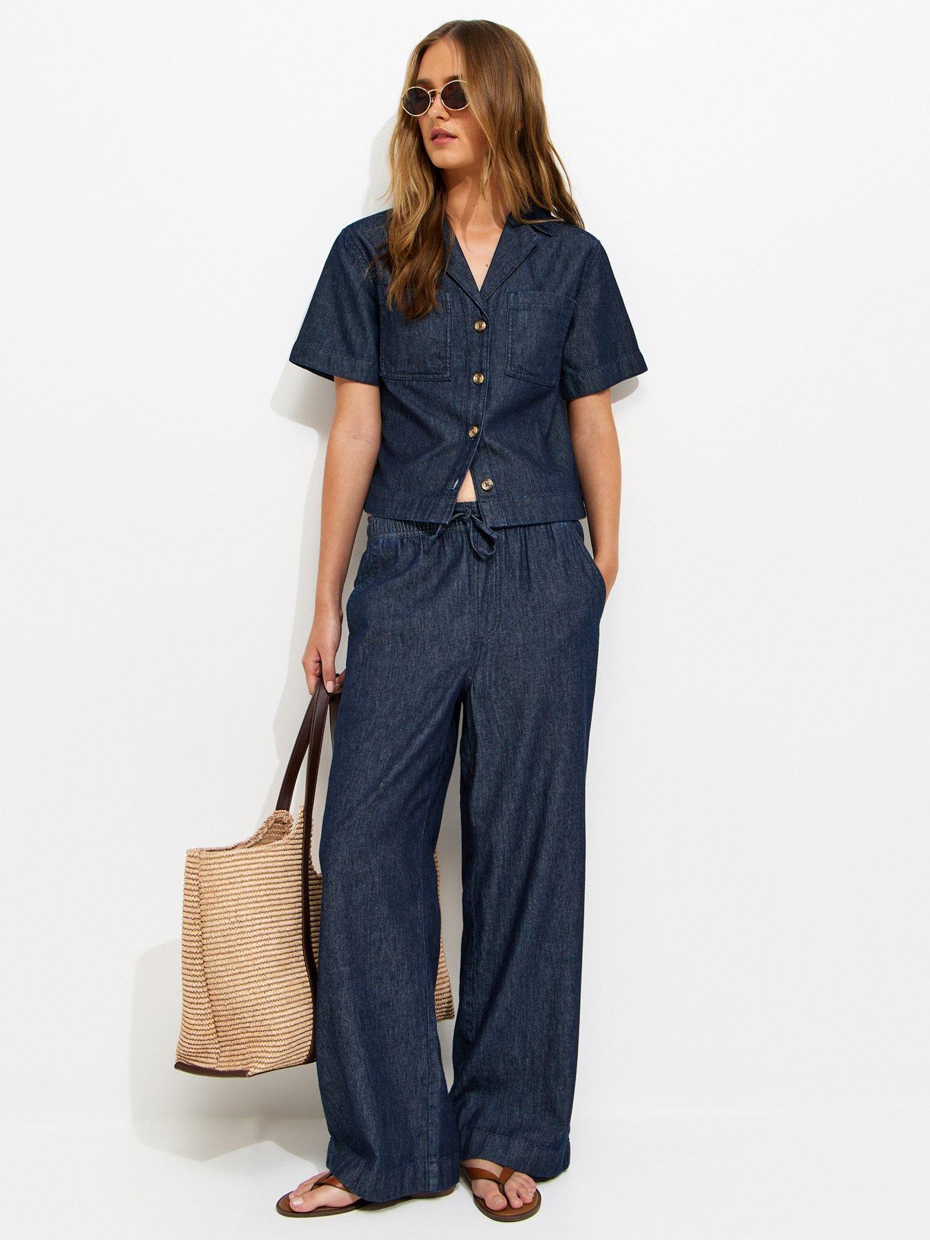Image 3 of 4 of New Look Navy Short Sleeve Boxy Shirt
