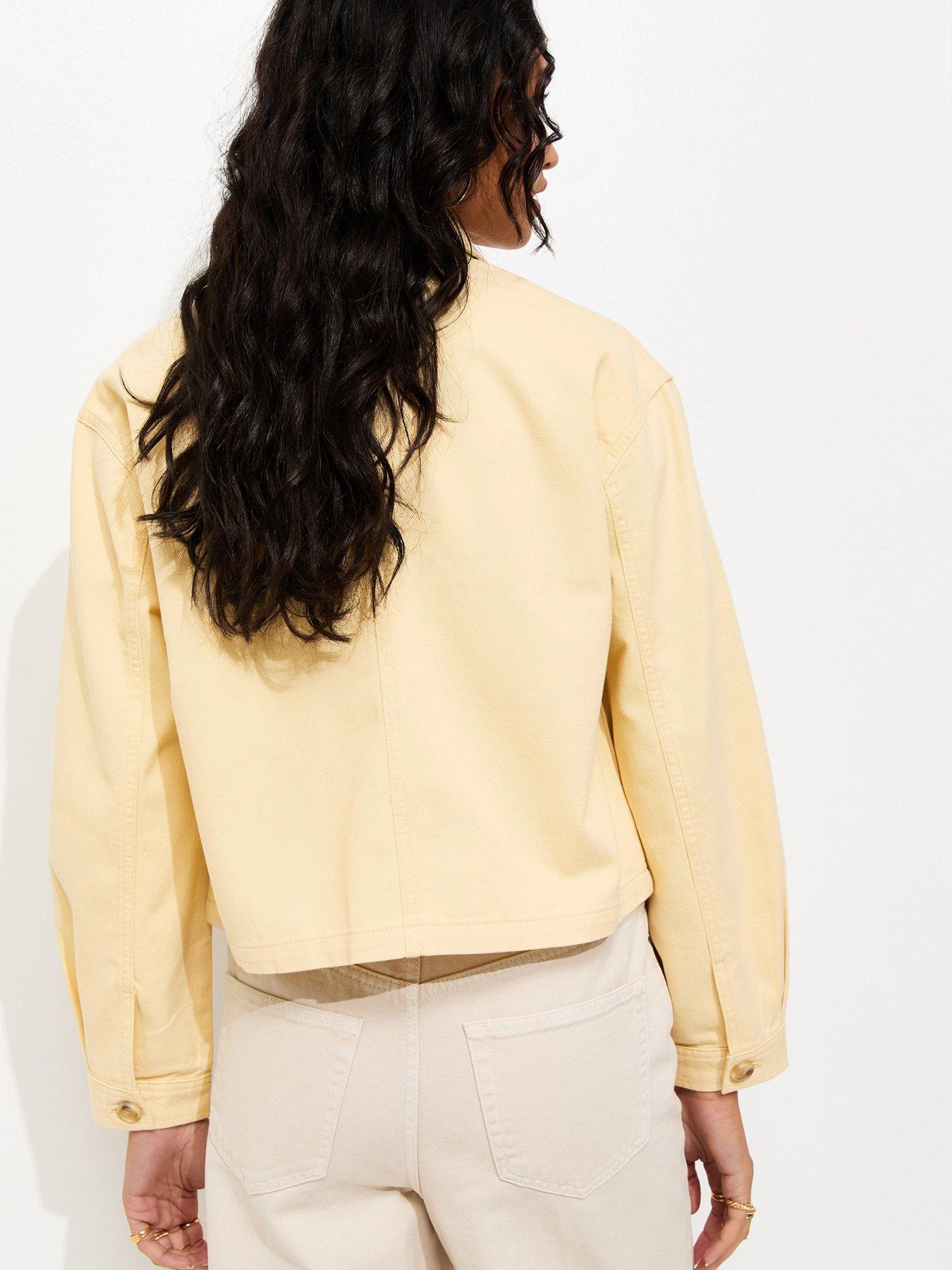 Image 2 of 6 of New Look Light Yellow Flap Pocket Cotton Shacket