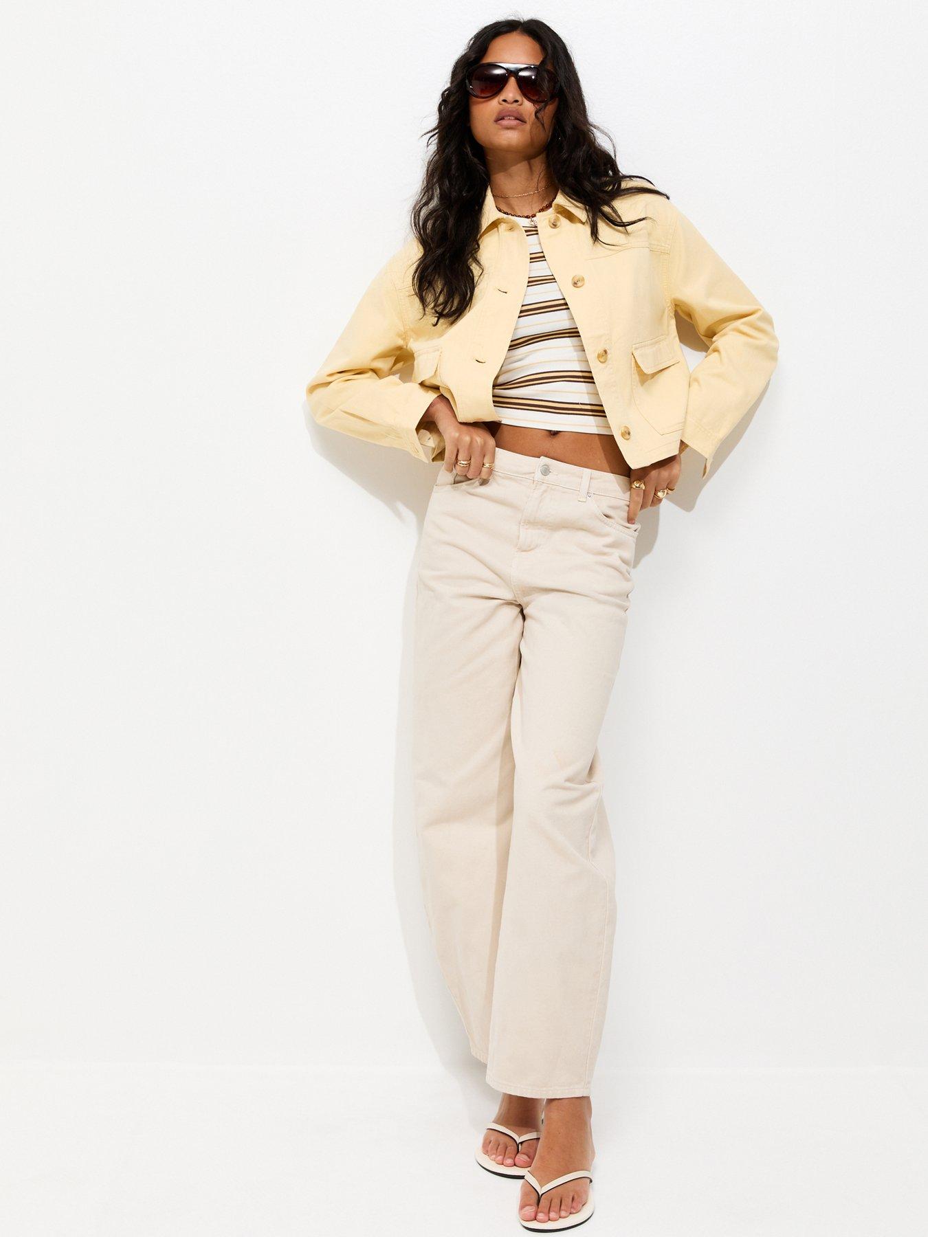 Image 3 of 6 of New Look Light Yellow Flap Pocket Cotton Shacket