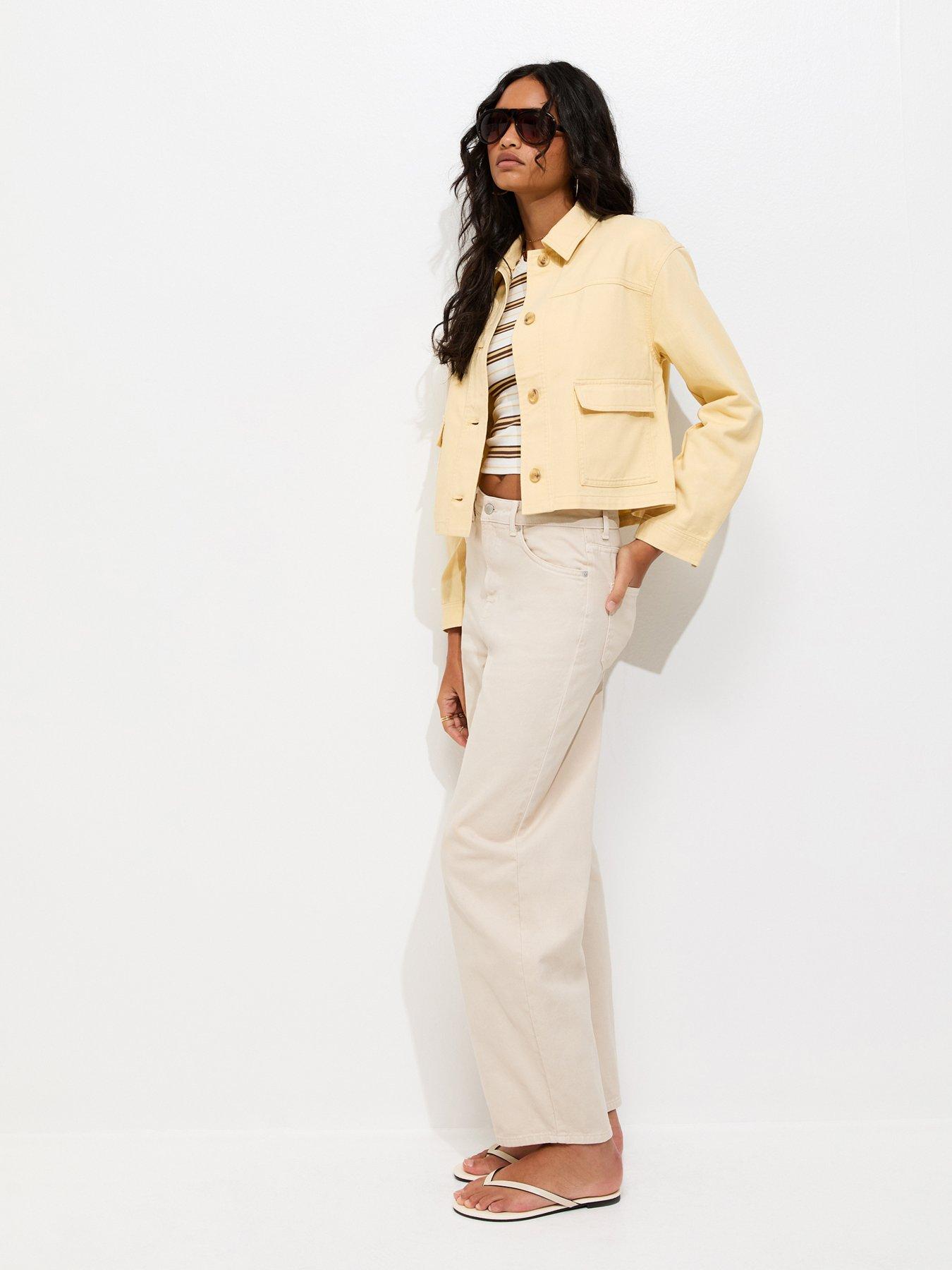 Image 4 of 6 of New Look Light Yellow Flap Pocket Cotton Shacket