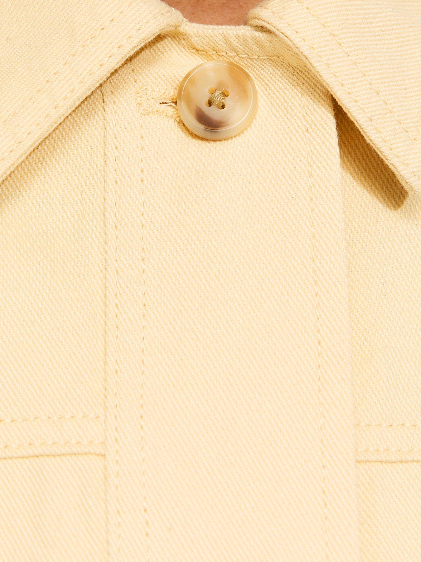 Image 6 of 6 of New Look Light Yellow Flap Pocket Cotton Shacket