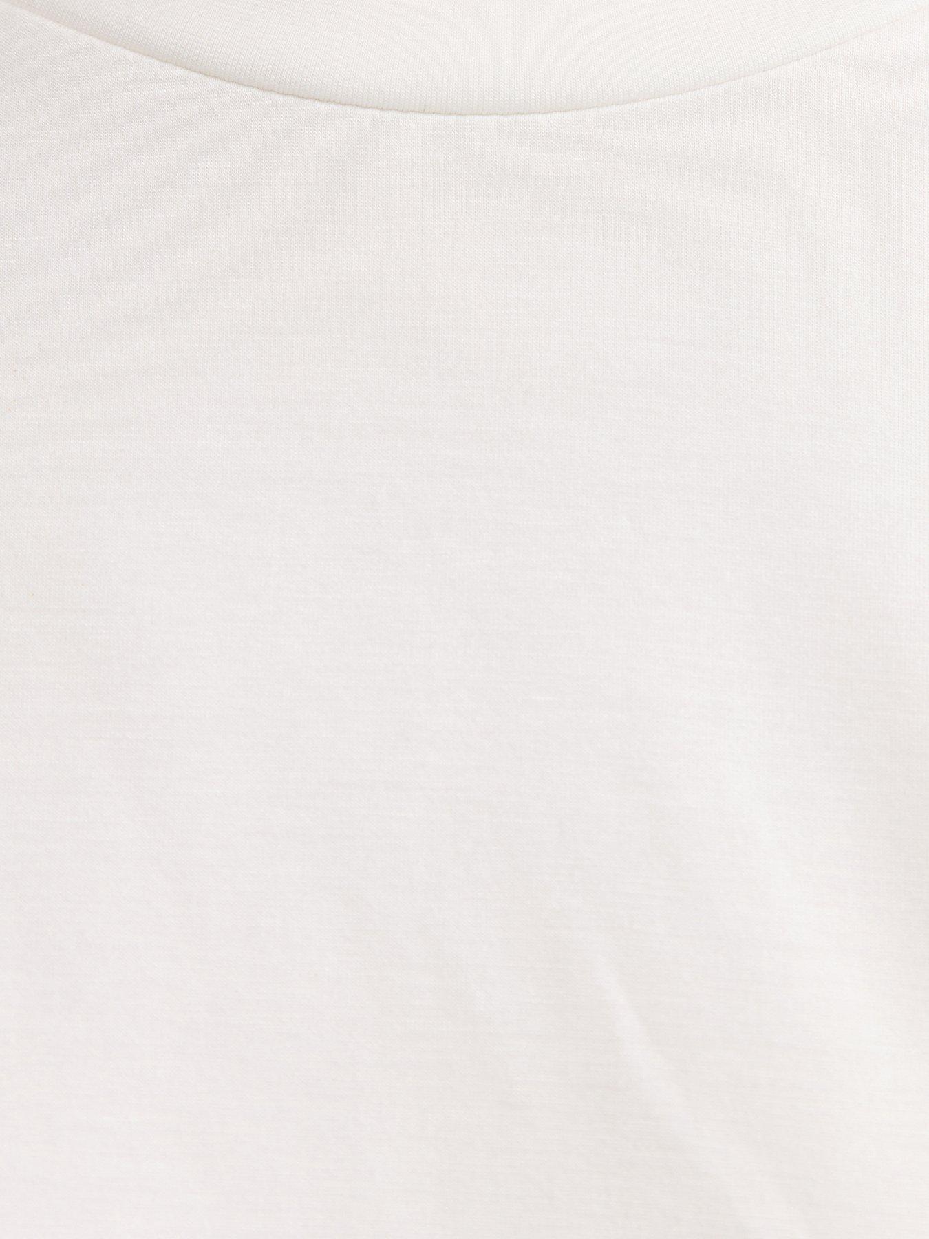 Image 5 of 5 of New Look Premium Sweatshirt T-Shirt - Cream