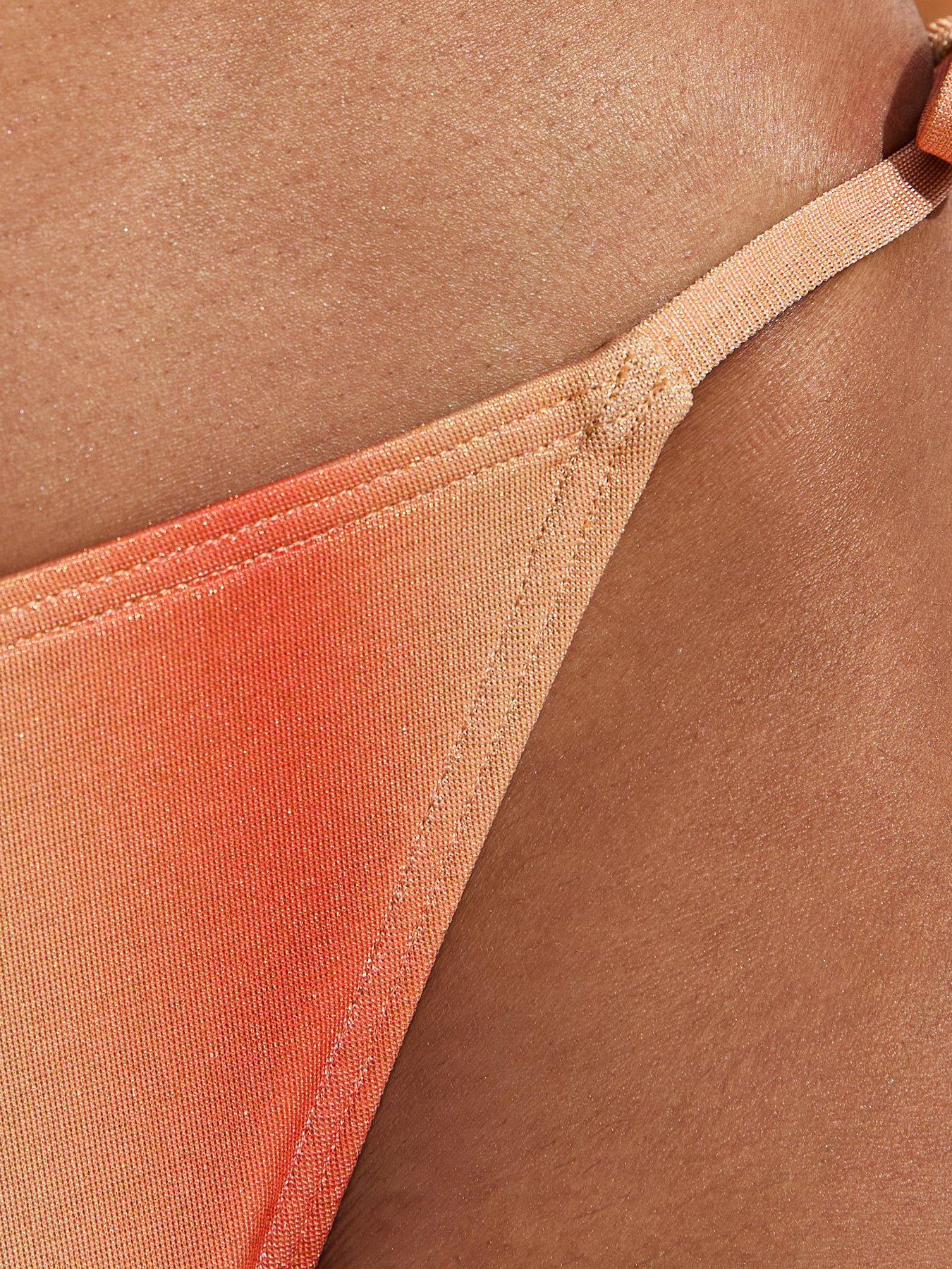 Image 6 of 6 of New Look Ombre Tie Side Bikini Bottoms - Green