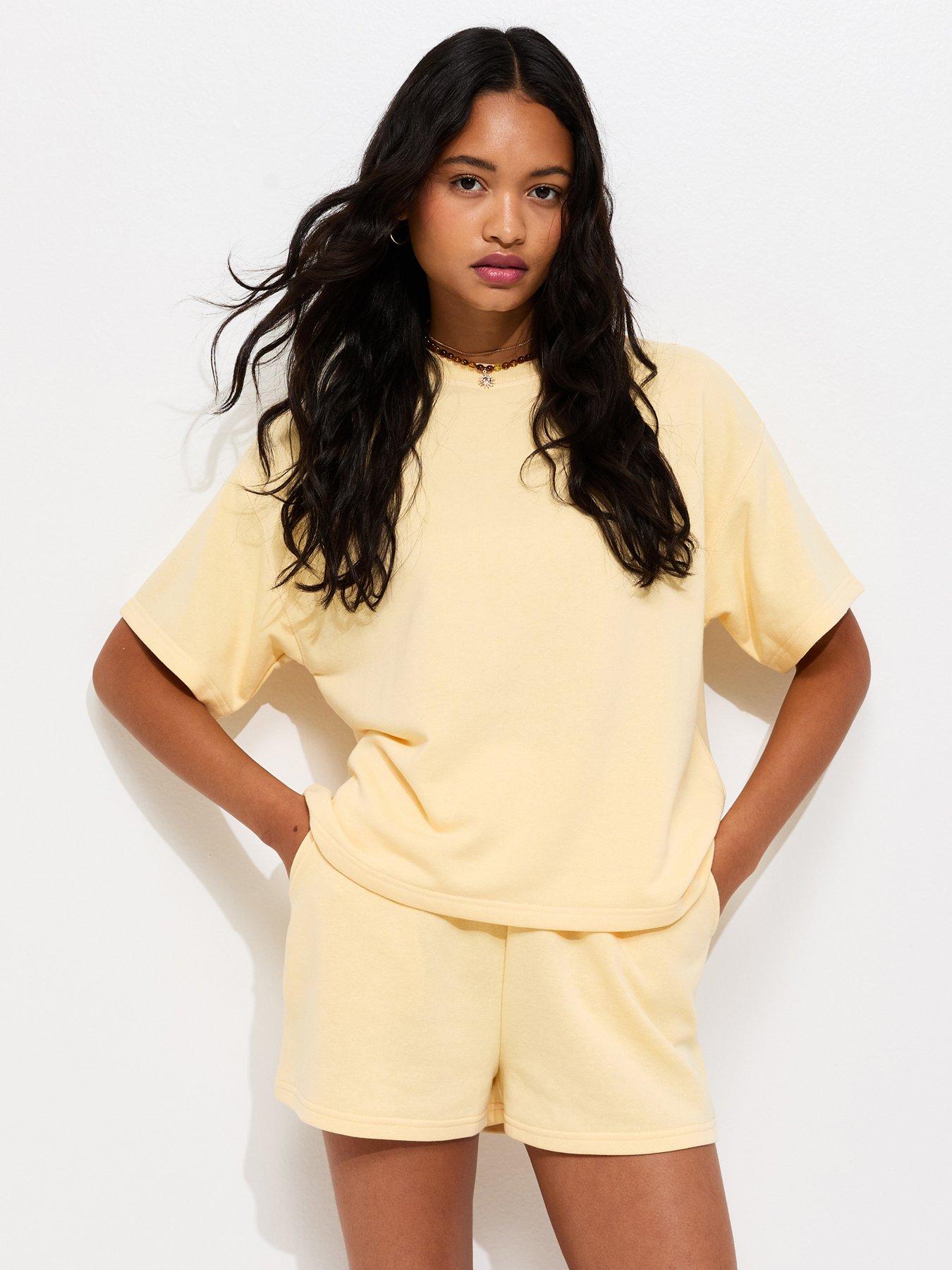 New Look Boxy Sweatshirt T-Shirt - Light Yellow
