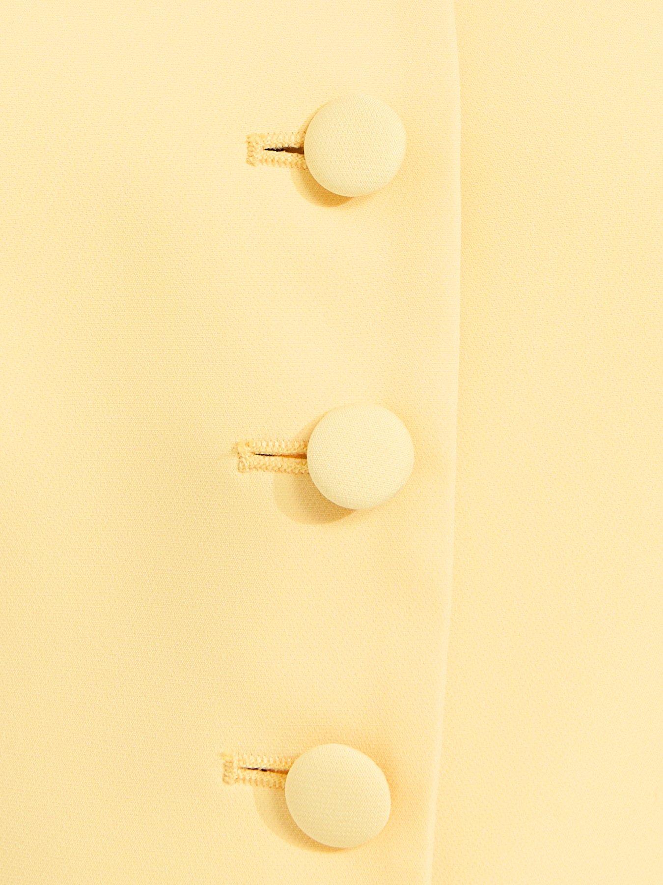 Image 5 of 5 of New Look Square Neck Short Sleeve Blazer - Light Yellow