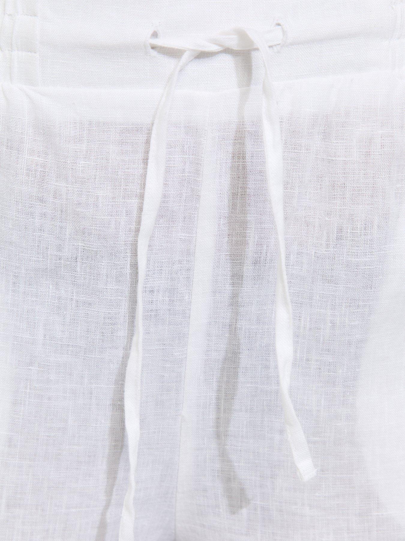 Image 5 of 5 of New Look Linen Wide Leg Trousers - White