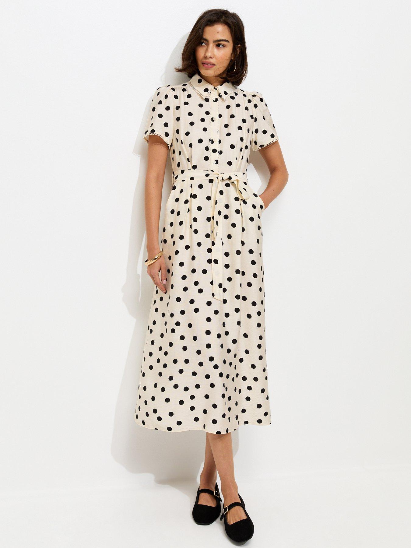 new-look-frill-trim-polka-dot-shirt-midi-dress-white-and-black