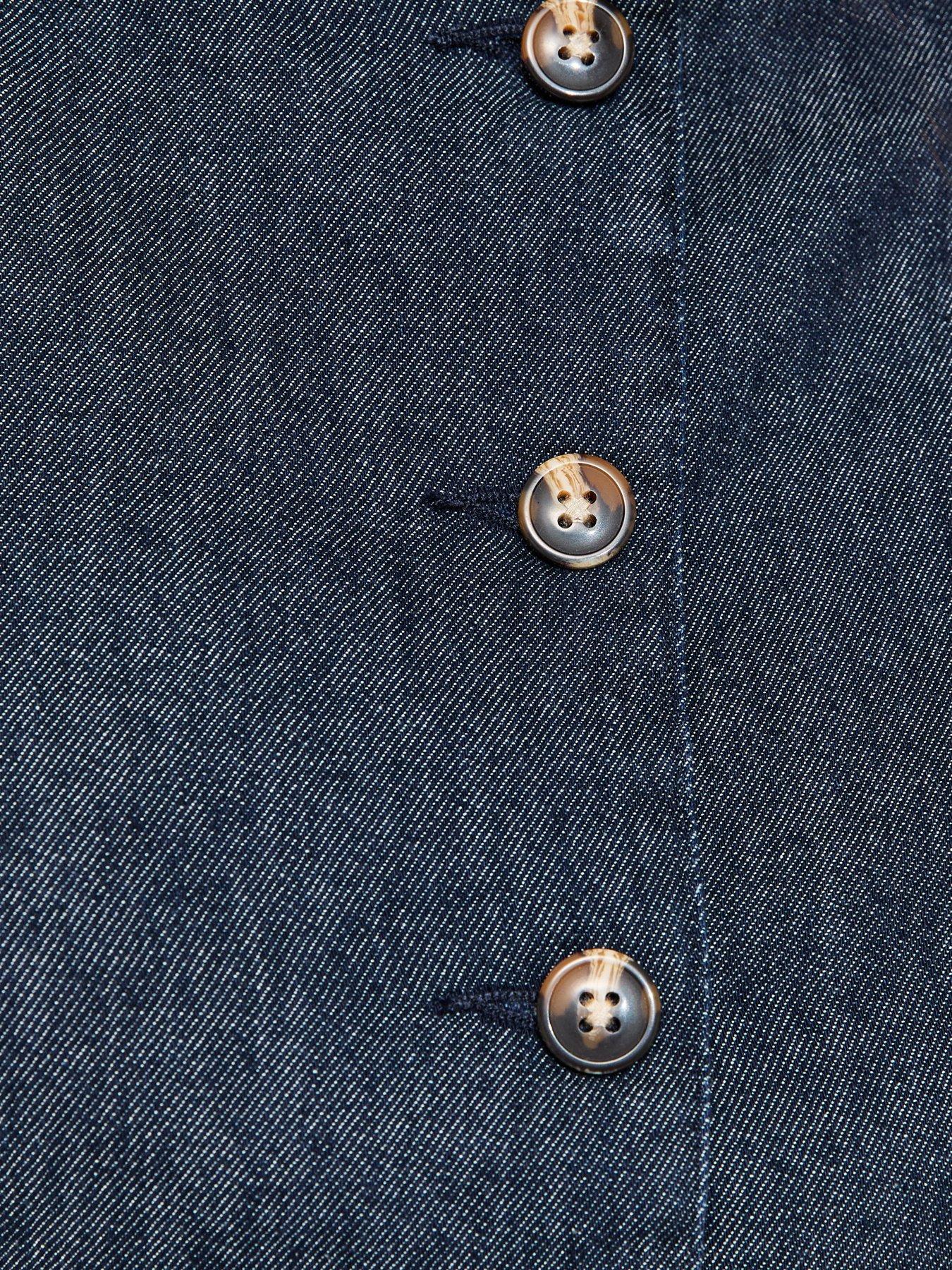 Image 6 of 6 of New Look Indigo Wash Square Neck Waistcoat - Blue