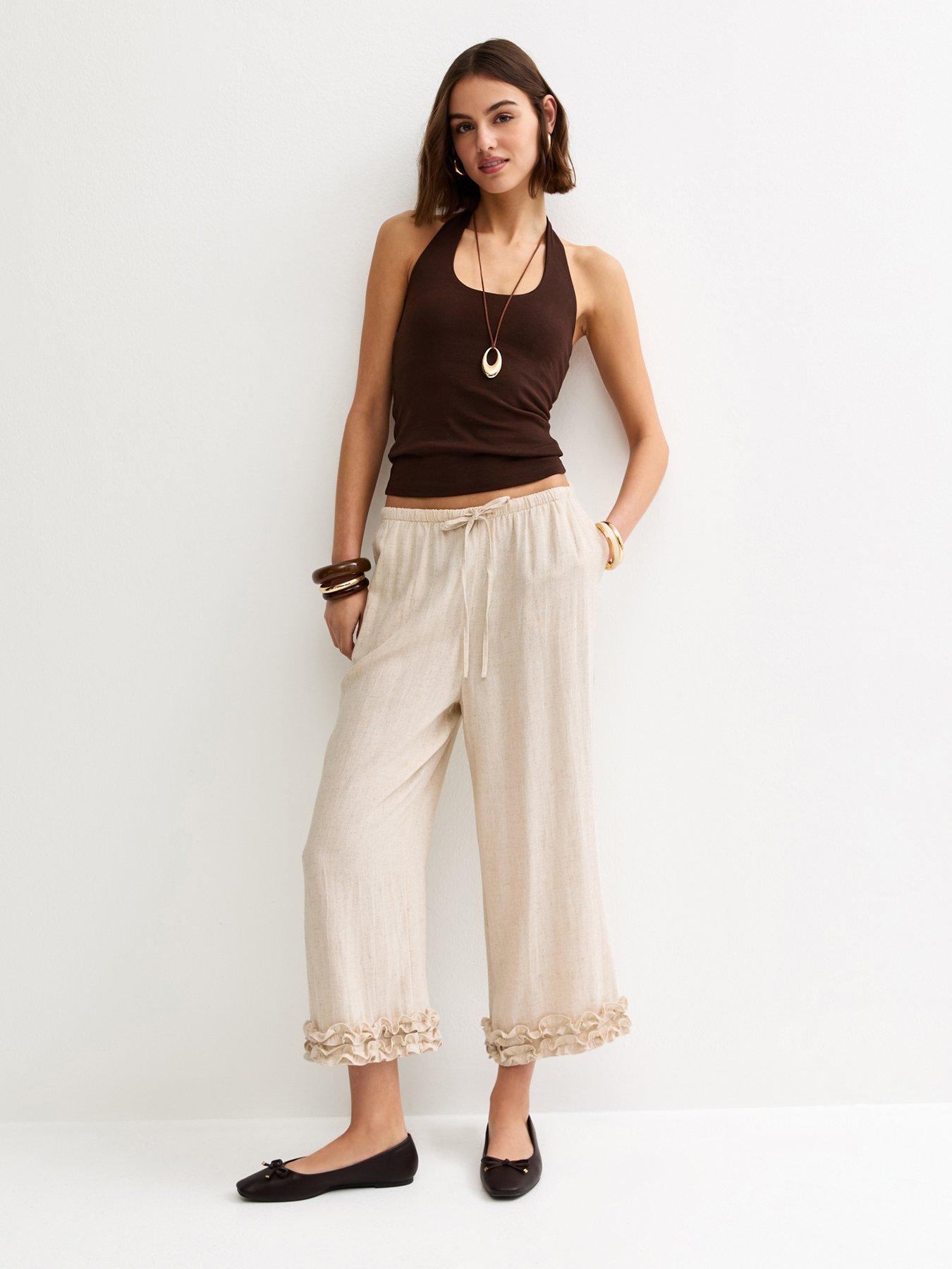 New Look Louis Linen Ruff Hem Trs
