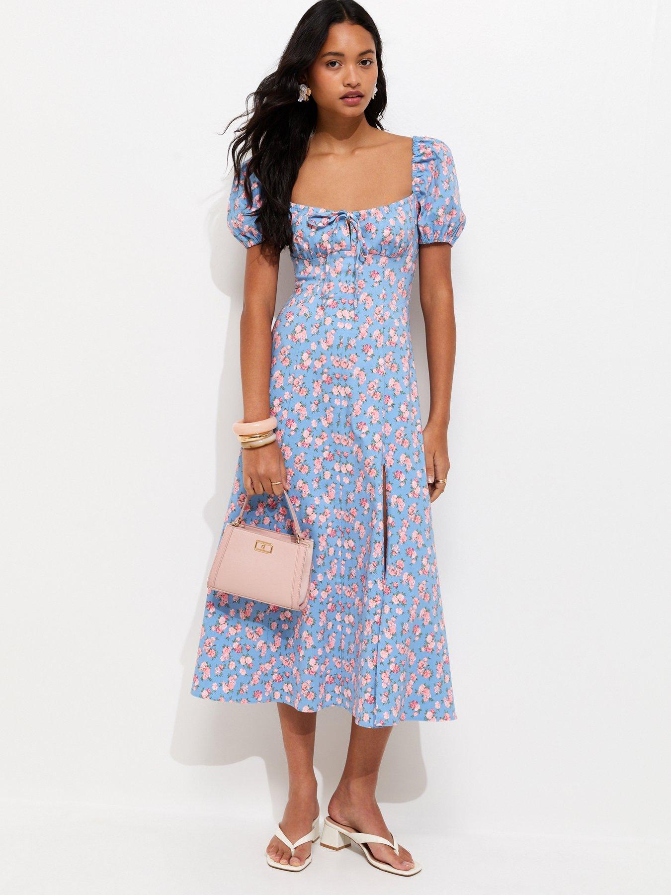 new-look-rose-print-milkmaid-midi-dress-blue