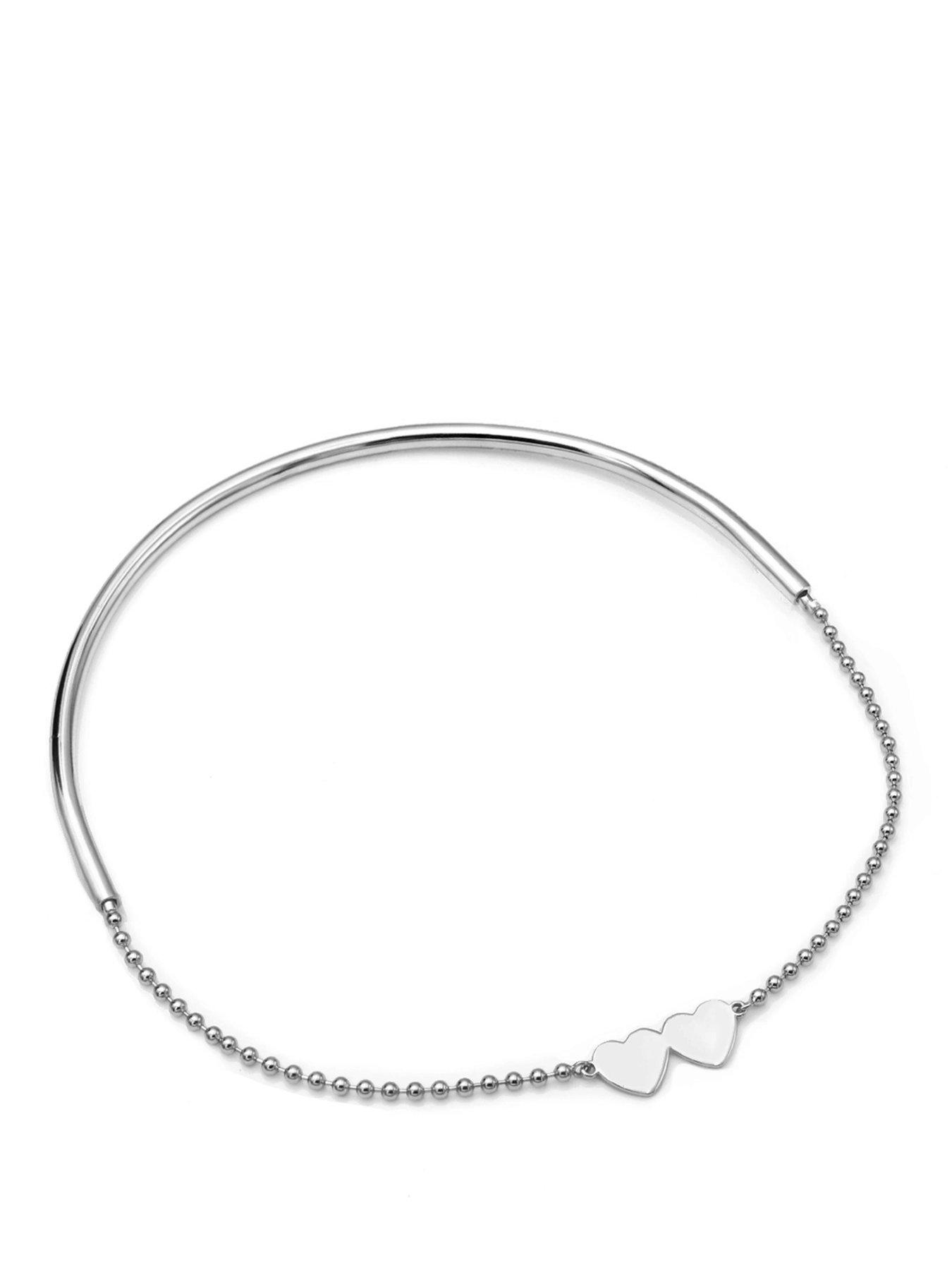 say-it-with-detachable-double-heart-choker-necklace-silverfront