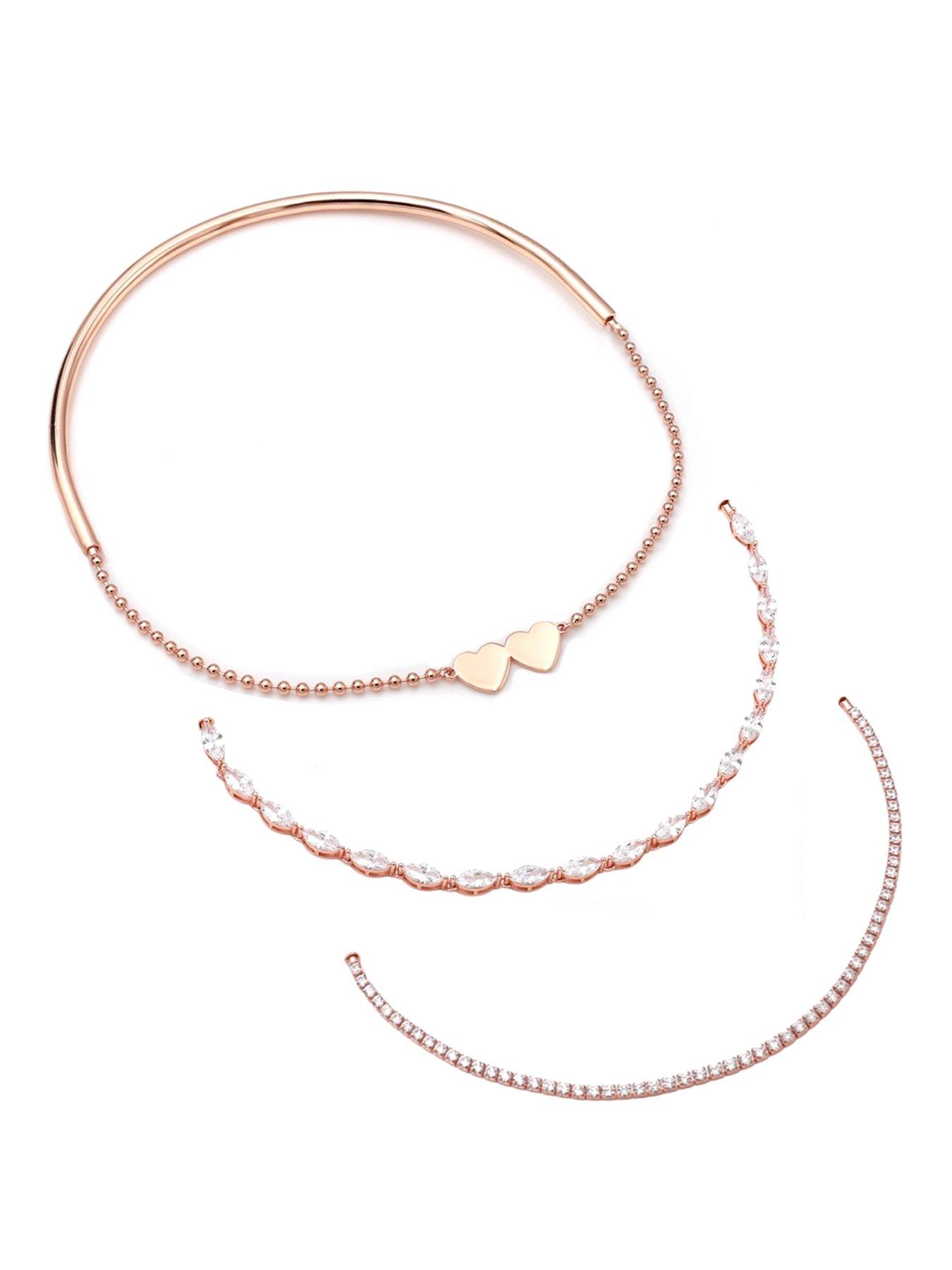 Image 1 of 7 of Say It With Detachable Choker Necklace Set - Rose Gold