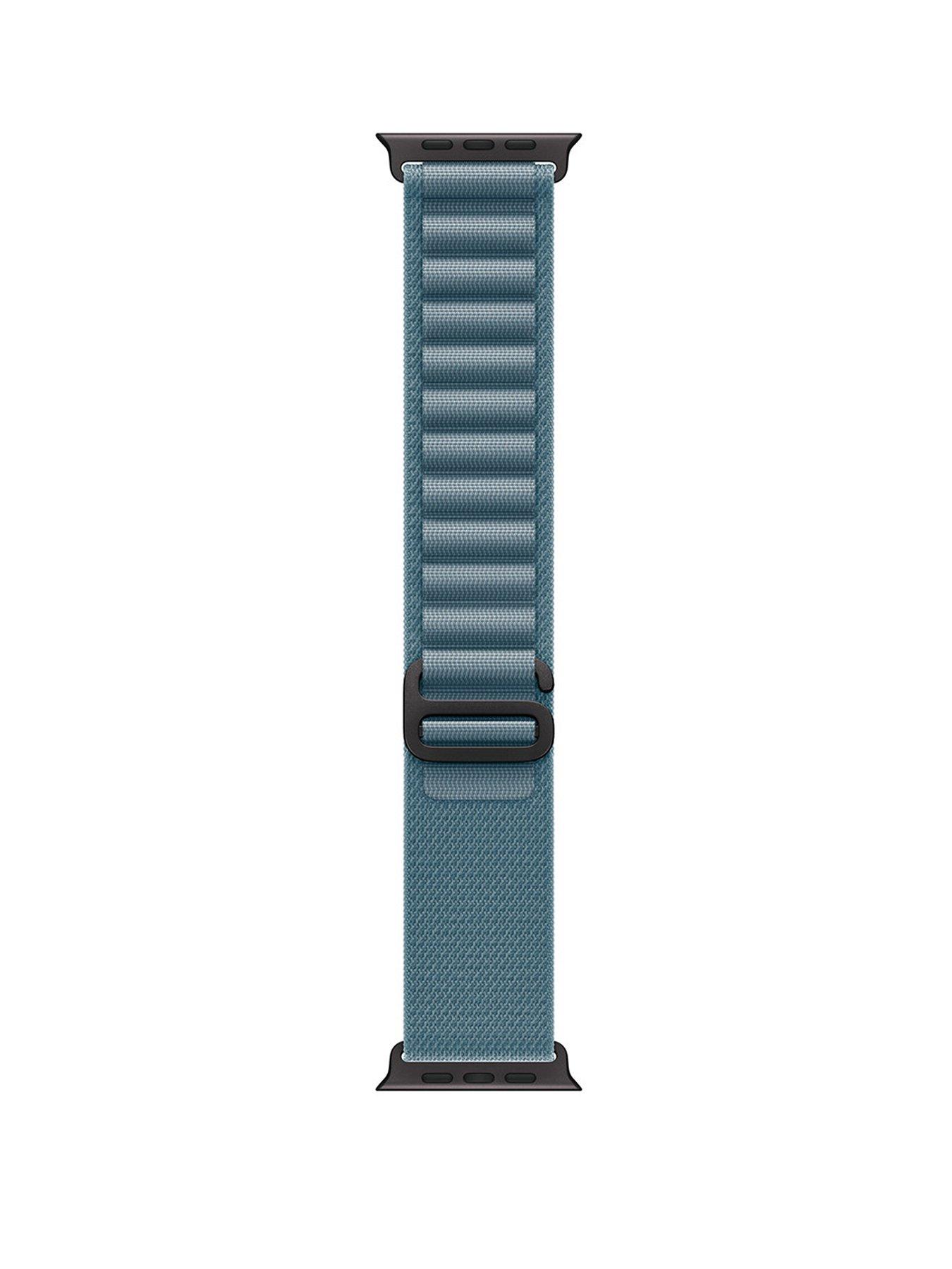 Apple Watch 49mm Light Blue Alpine Loop - Large - Black Titanium Finish