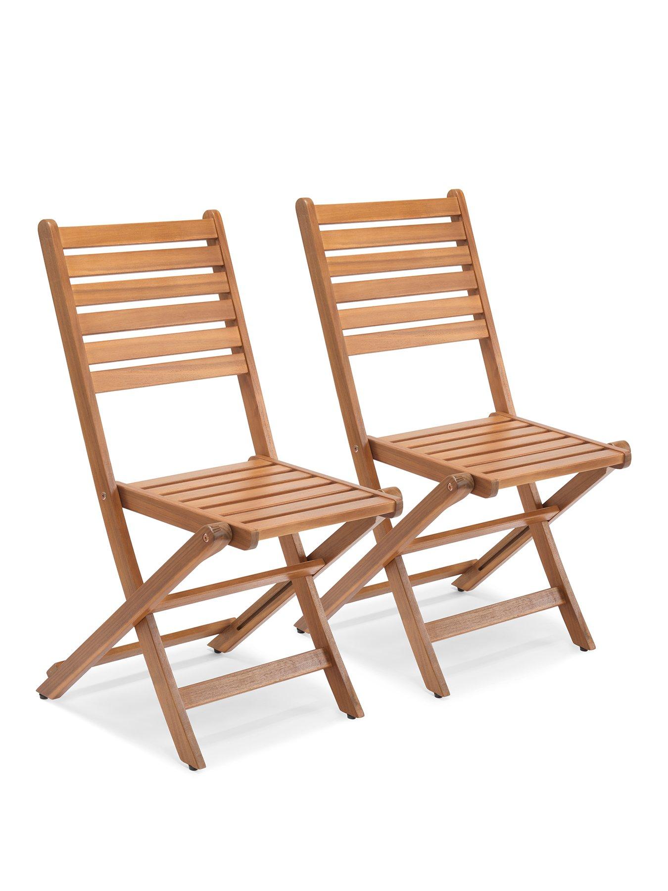 Image 2 of 4 of Vonhaus Cannes 2 Wooden Garden Chairs
