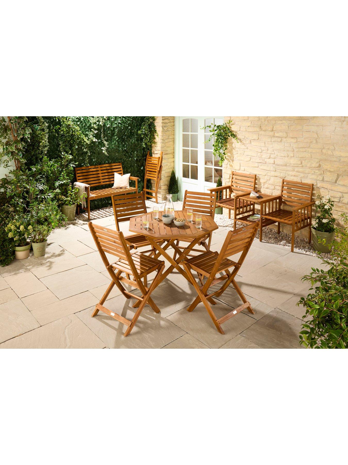 Image 3 of 4 of Vonhaus Cannes 2 Wooden Garden Chairs