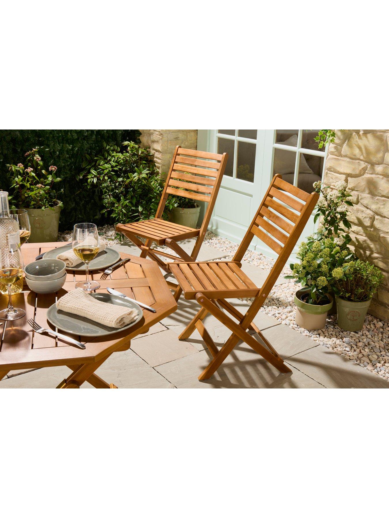 Image 4 of 4 of Vonhaus Cannes 2 Wooden Garden Chairs