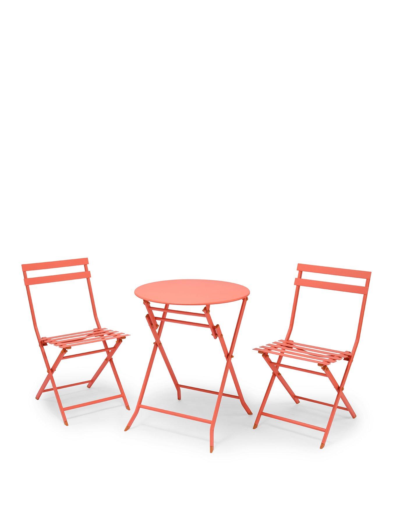 Image 2 of 5 of Vonhaus Metal Bistro Set - Coral