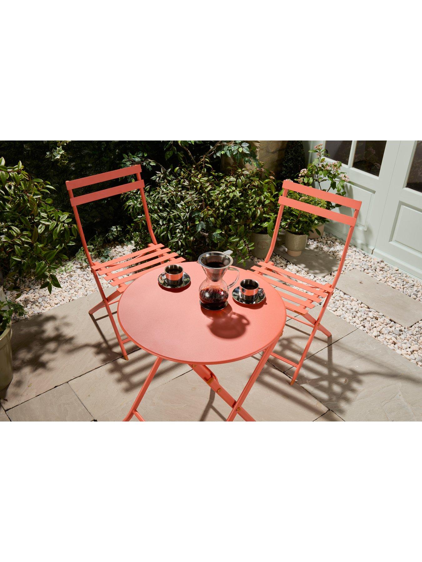 Image 3 of 5 of Vonhaus Metal Bistro Set - Coral