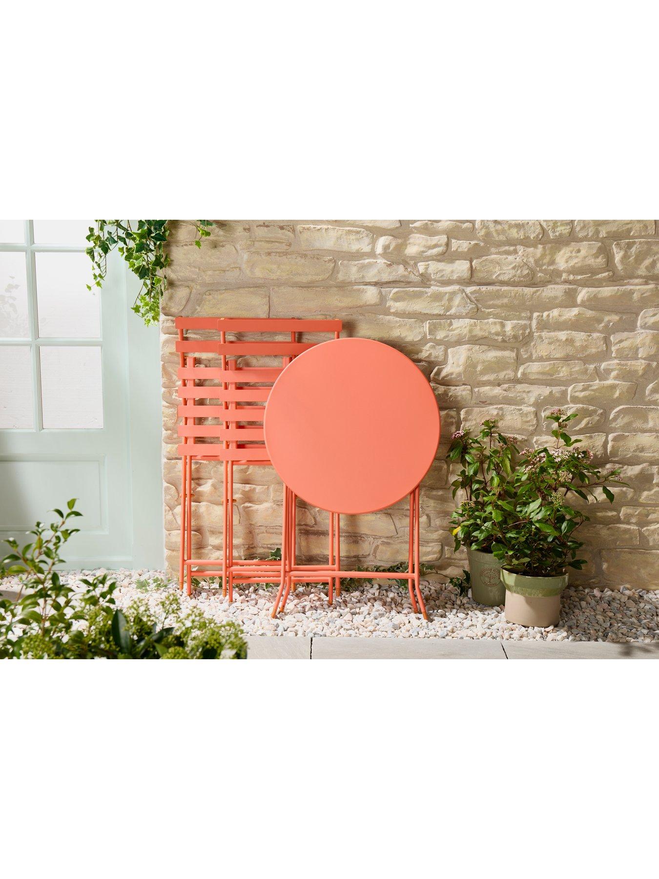 Image 4 of 5 of Vonhaus Metal Bistro Set - Coral
