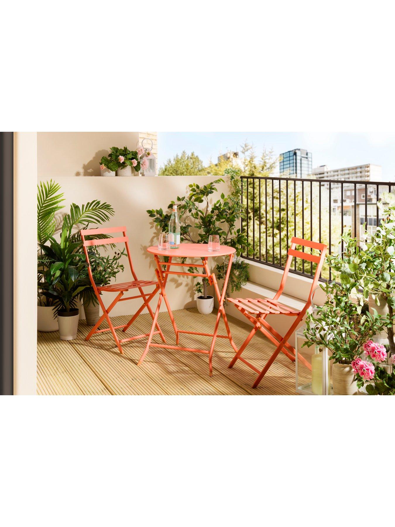 Image 5 of 5 of Vonhaus Metal Bistro Set - Coral