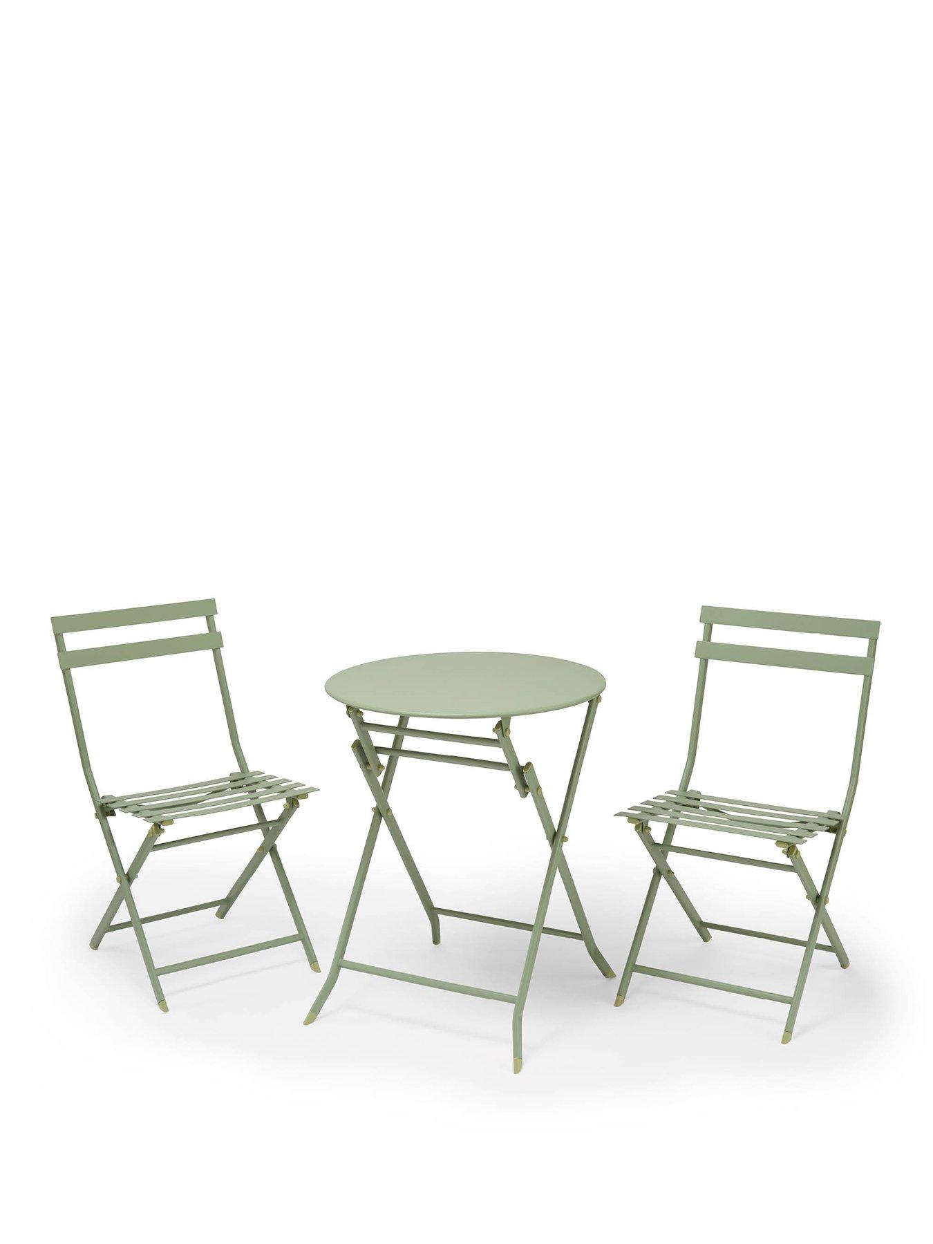 Image 2 of 7 of Vonhaus Metal Bistro Set - Sage Green