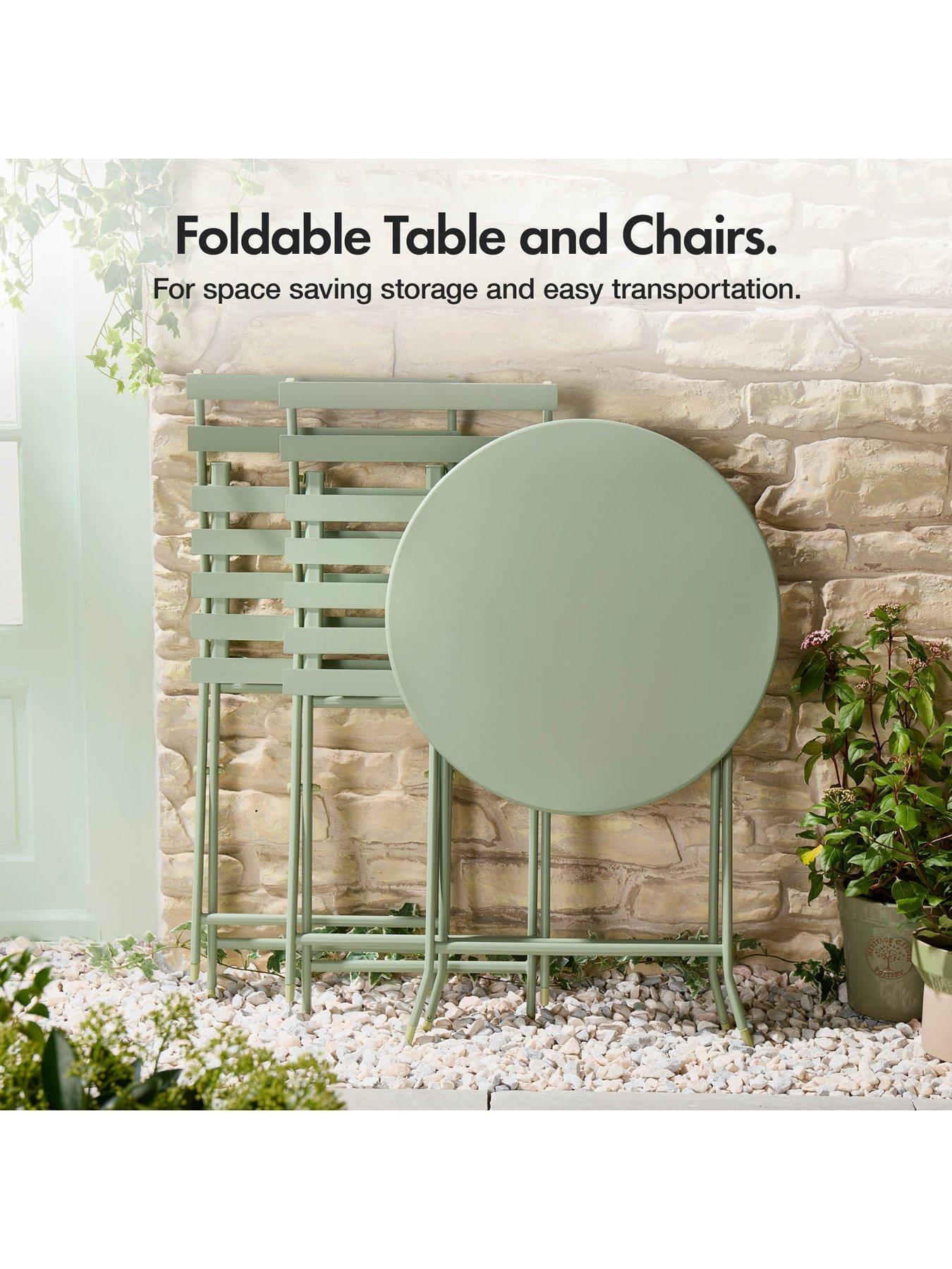 Image 4 of 7 of Vonhaus Metal Bistro Set - Sage Green