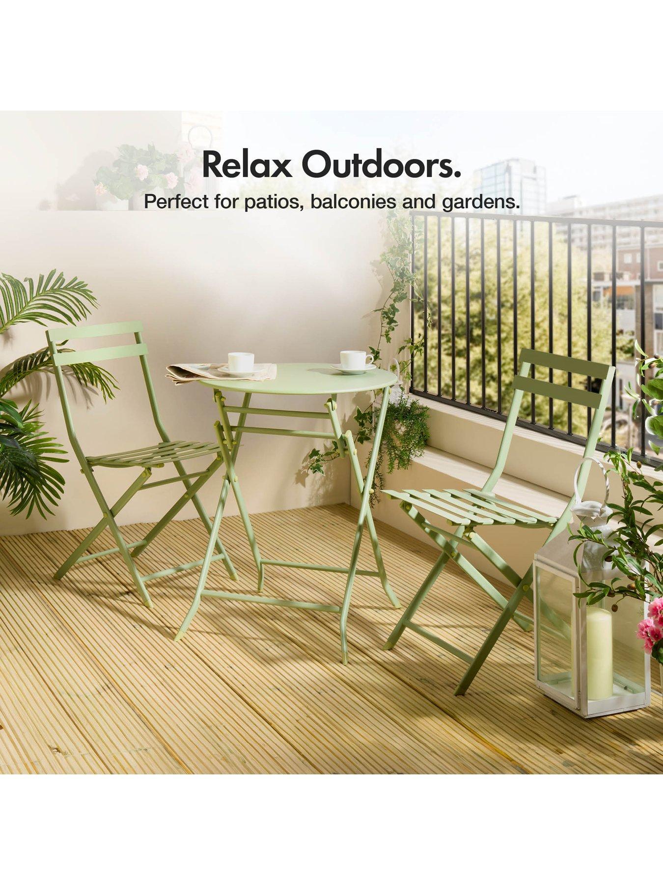 Image 7 of 7 of Vonhaus Metal Bistro Set - Sage Green