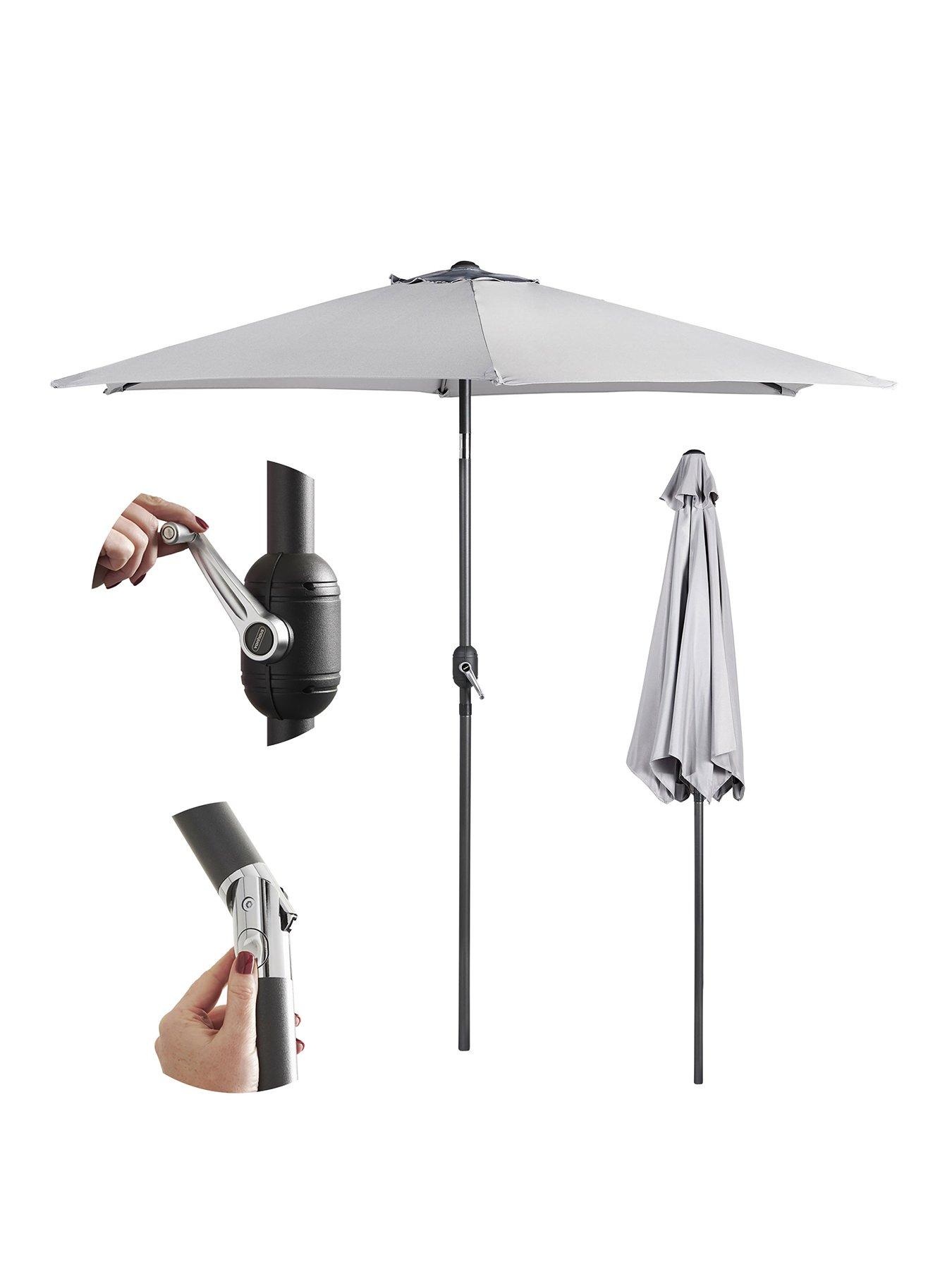 Image 2 of 8 of Vonhaus Grey 2.7m Steel Garden Parasol