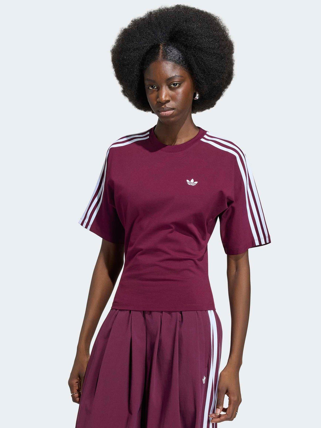 adidas Originals Womens Slim Short Sleeve T-Shirt - Maroon