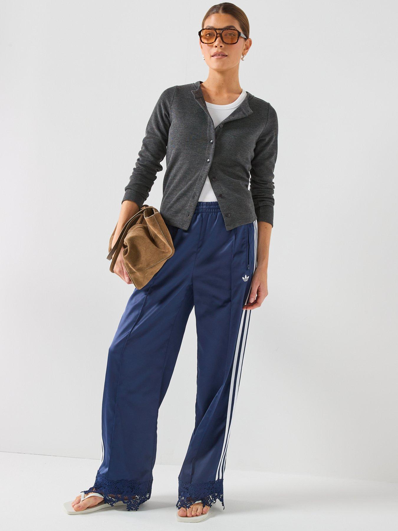 adidas Originals Womens Firebird Satin Lace Track Pant - Blue